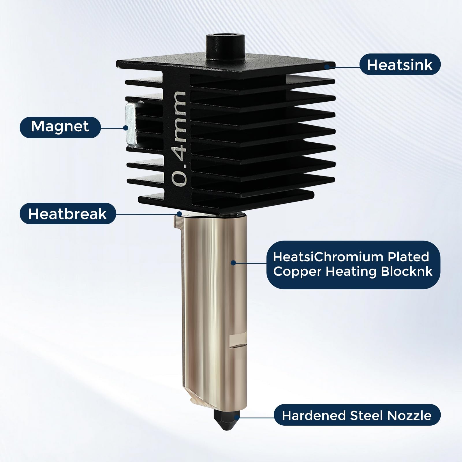 Comgrow 2 Pack A1 Mini/A1 Hotend, Print Head Hot End Kit Extruder High-Temperature 0.4Mm Hardened Steel Nozzle Replacement With
