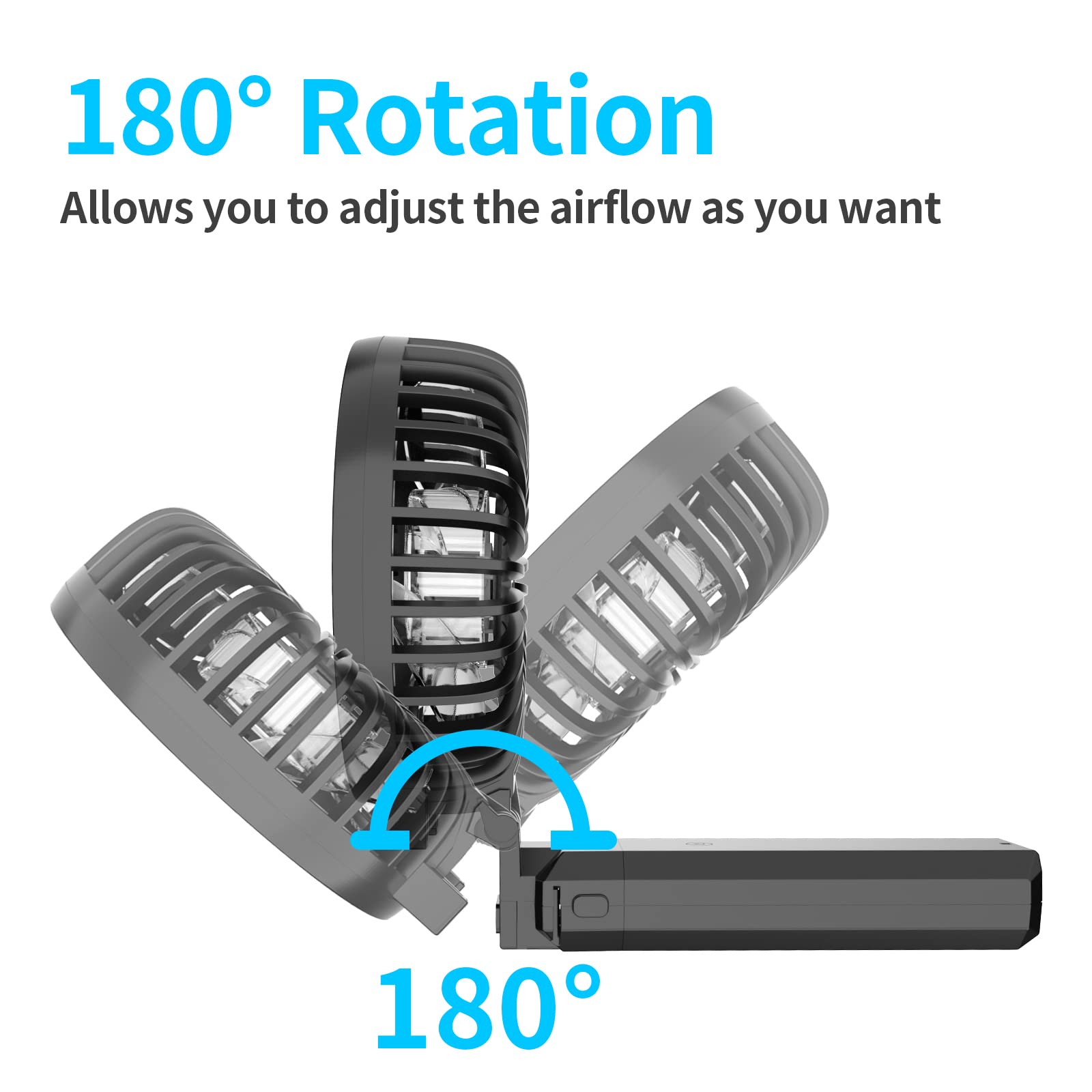 Handfan 5200Mah Portable Handheld Fan, 6 Speeds Hand Held Fan Foldable Personal Clip Fan, Battery Operated Usb Rechargeable Fan,