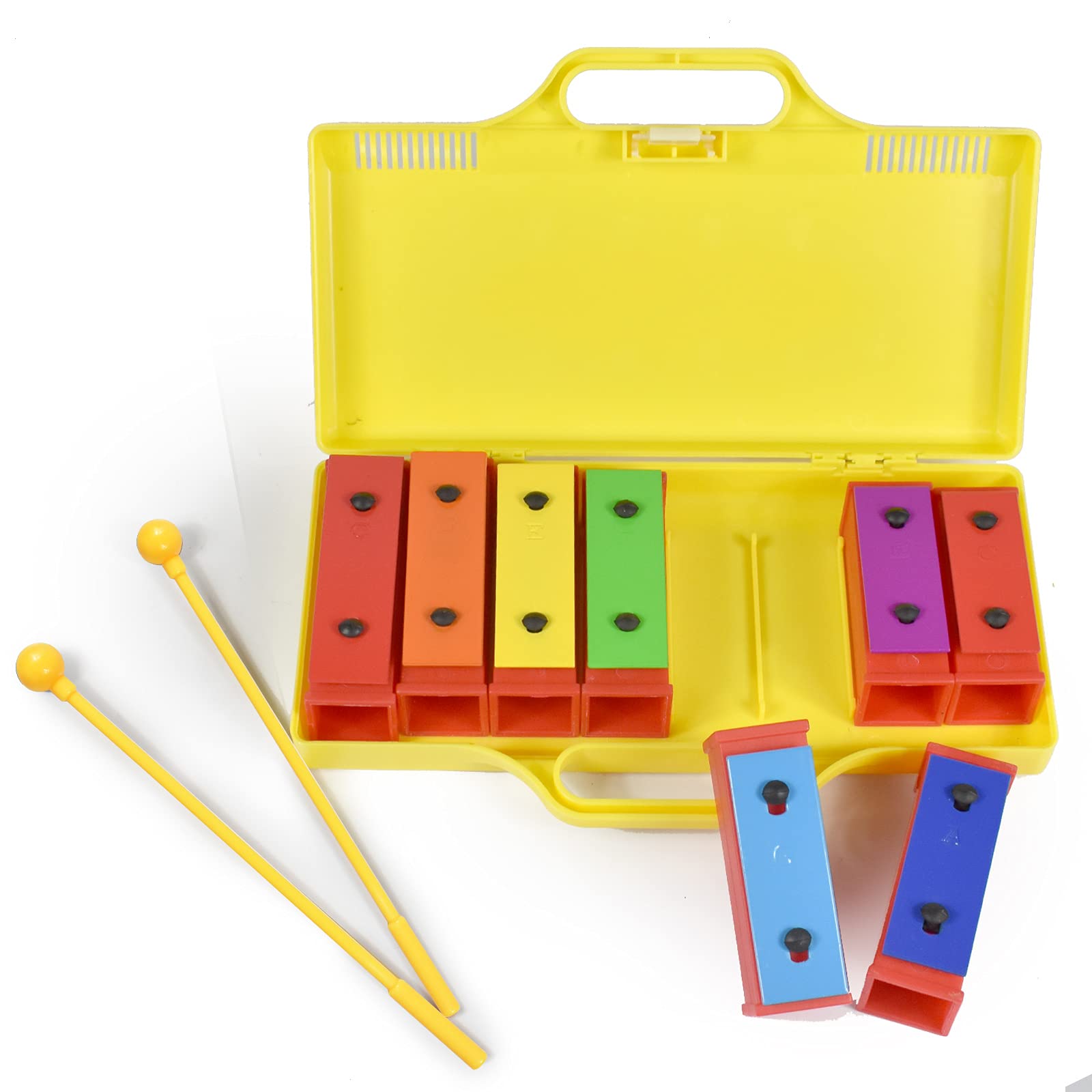 Ennbom 8 Notes Chromatic Xylophone Glockenspiel Resonator Bells With Yellow Case