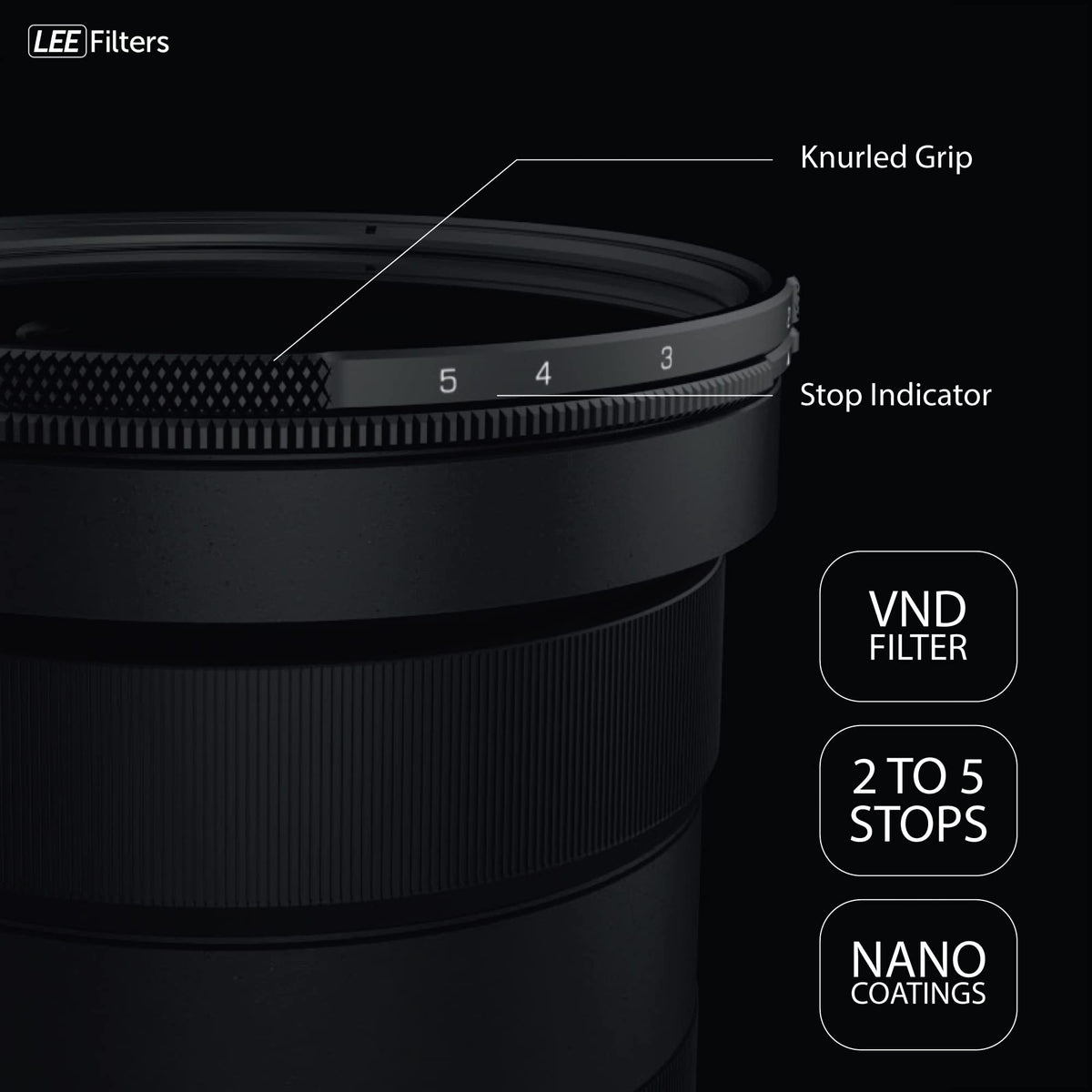 Lee Elements 72Mm Vnd Filter, Variable Neutral Density, Featuring 2 To ...