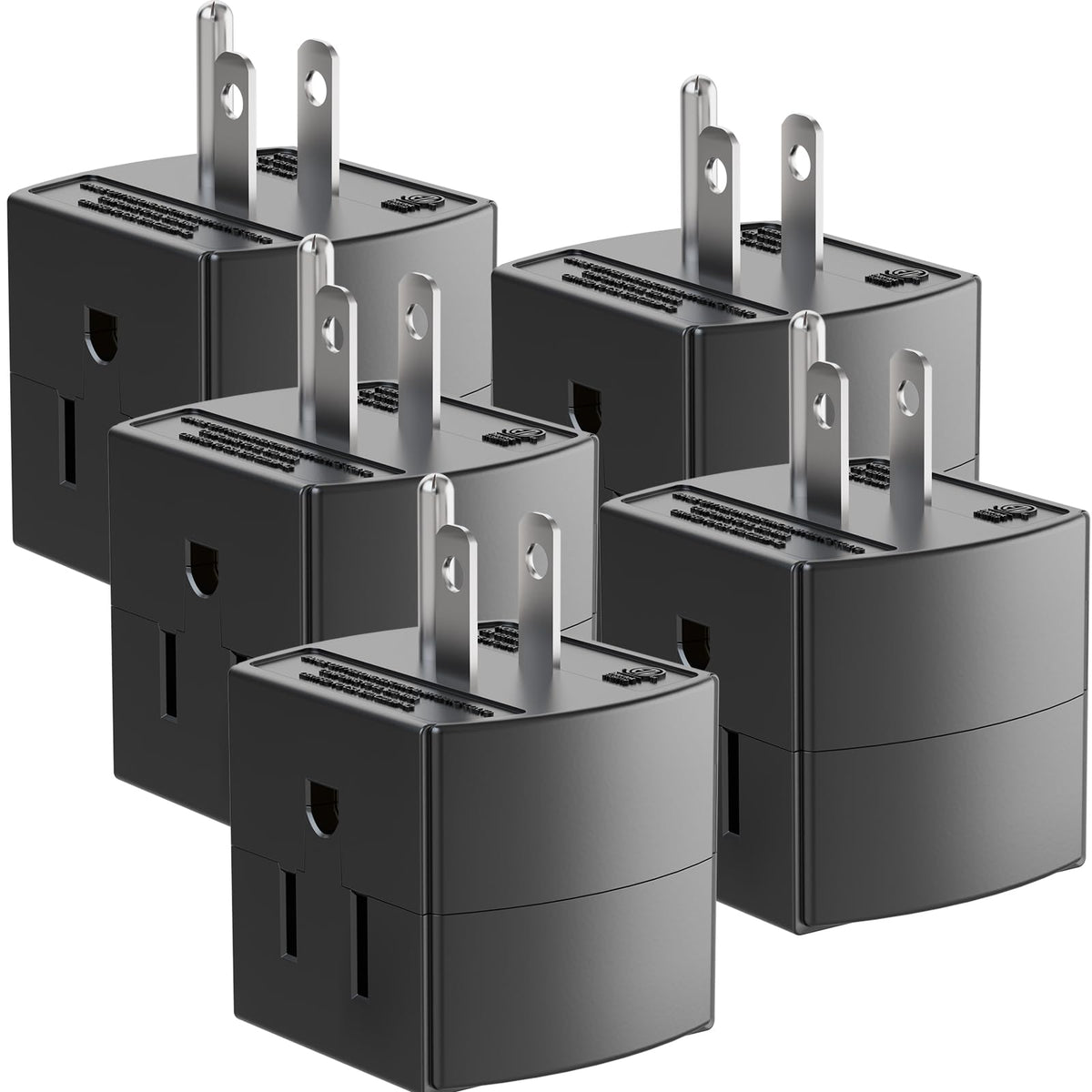 Plugtul 3 Outlet Wall Adapter, 90 Degree 3 Way Plug Adapter Cube Tap, 3 Prong Multi Plug Outlet, Outlet Extender For Home Office