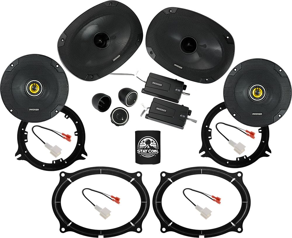KICKER Front & Rear Door 6x9 & 6.5 Speakers Kit for Nissan Frontier 2022-24 Upgrade Kit - 2 Pairs of CS Series 6x9 and 6 1/2 Inc