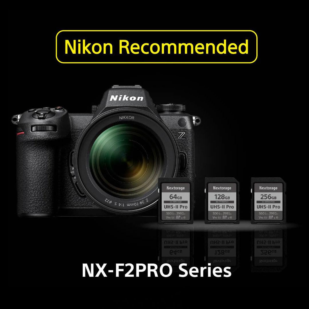 Nextorage 128Gb Sdxc Uhs Ii V90 Japanese Brand Pslc Max. Write Speed 299Mb/S Max. Read Speed 300Mb/S 4K Recording Nx F2Pro128G Sd Card Memory For Camera