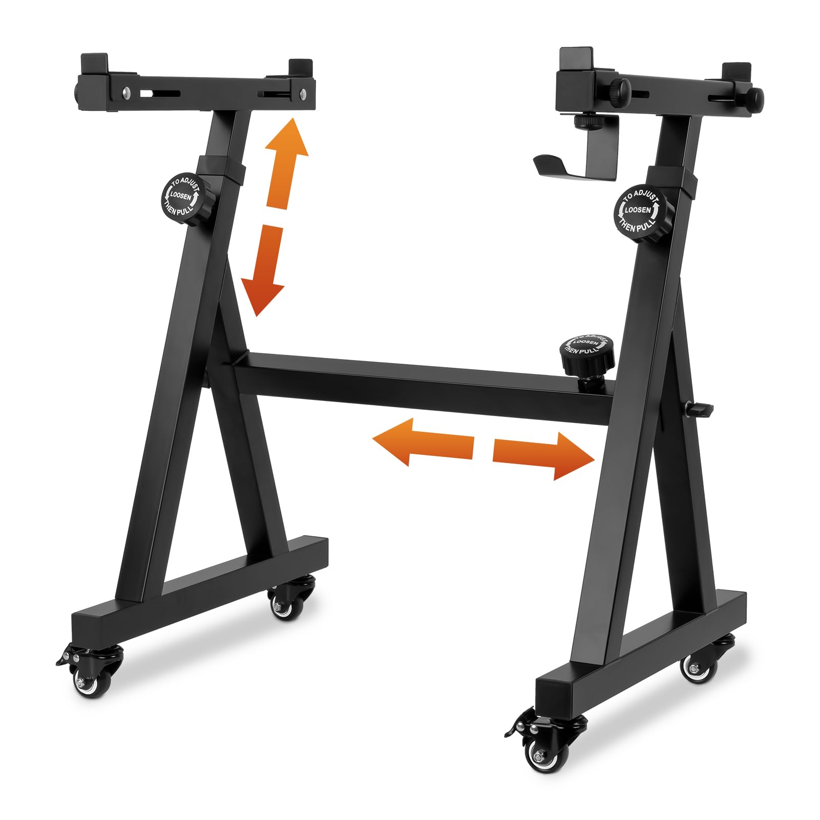 STRICH Piano Keyboard Stand Heavy Duty With Wheels and Stand Pads - Adjustable Portable Music Stand, Fits 54, 61, 88 Key Electri