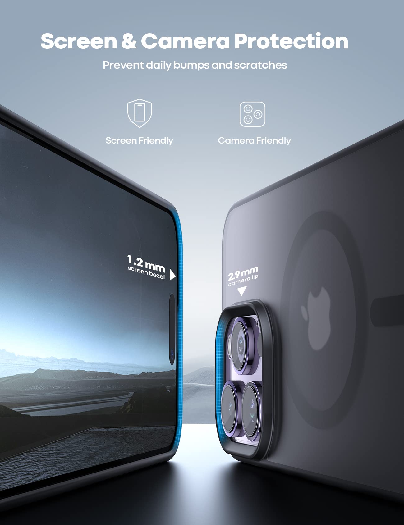 Lamicall Magnetic Case For Iphone 14 Pro   Magnet Case, Compatible For Magsafe, [Anti Slip Edge] [Mil Grade Airbag Shockproof],