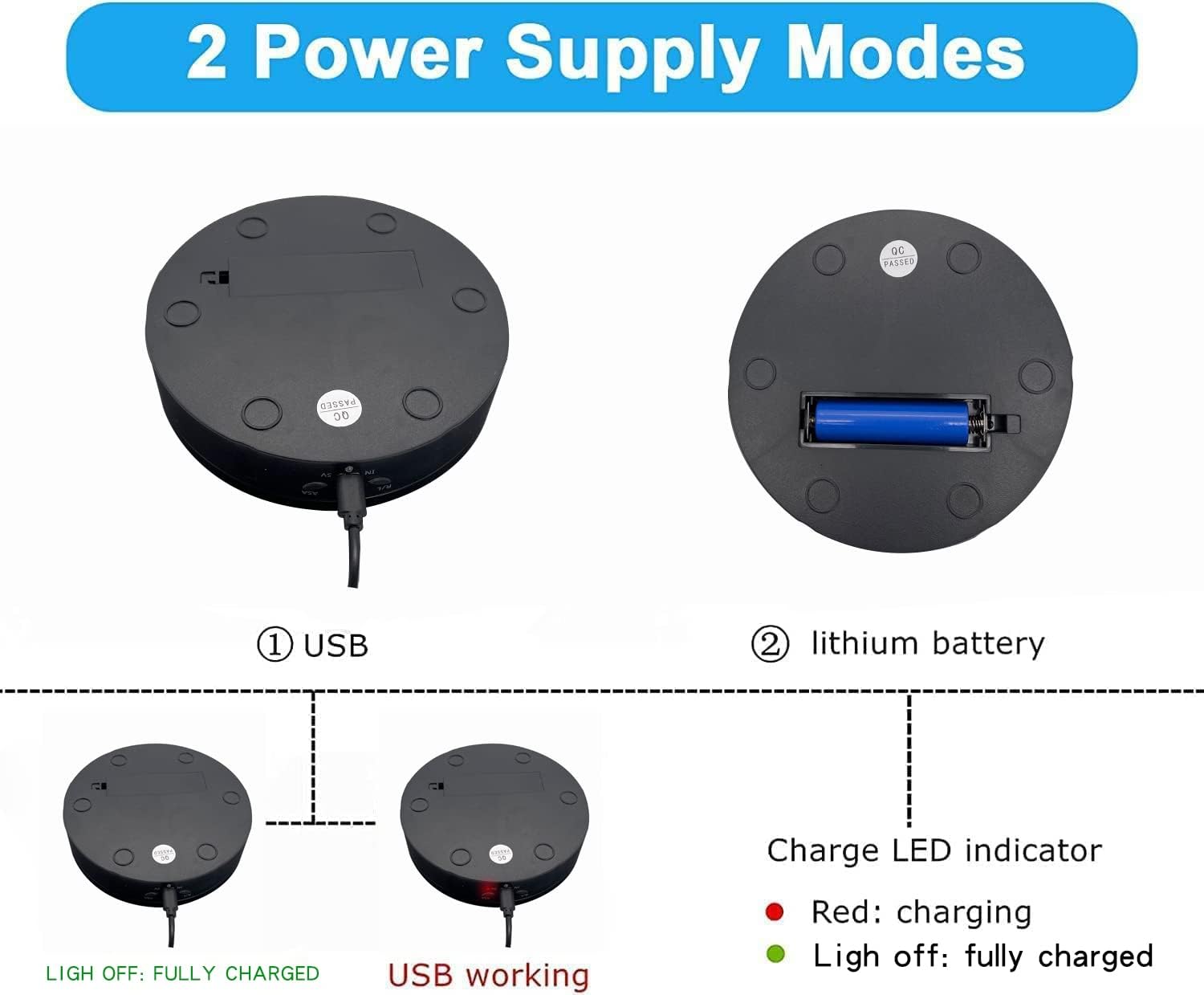 Qinmay 360 Degree Rotating Display Stand, 360 Degree Photography Turntable With Remote Control,5 Pvc Backgrounds,Battery/Usb Pow