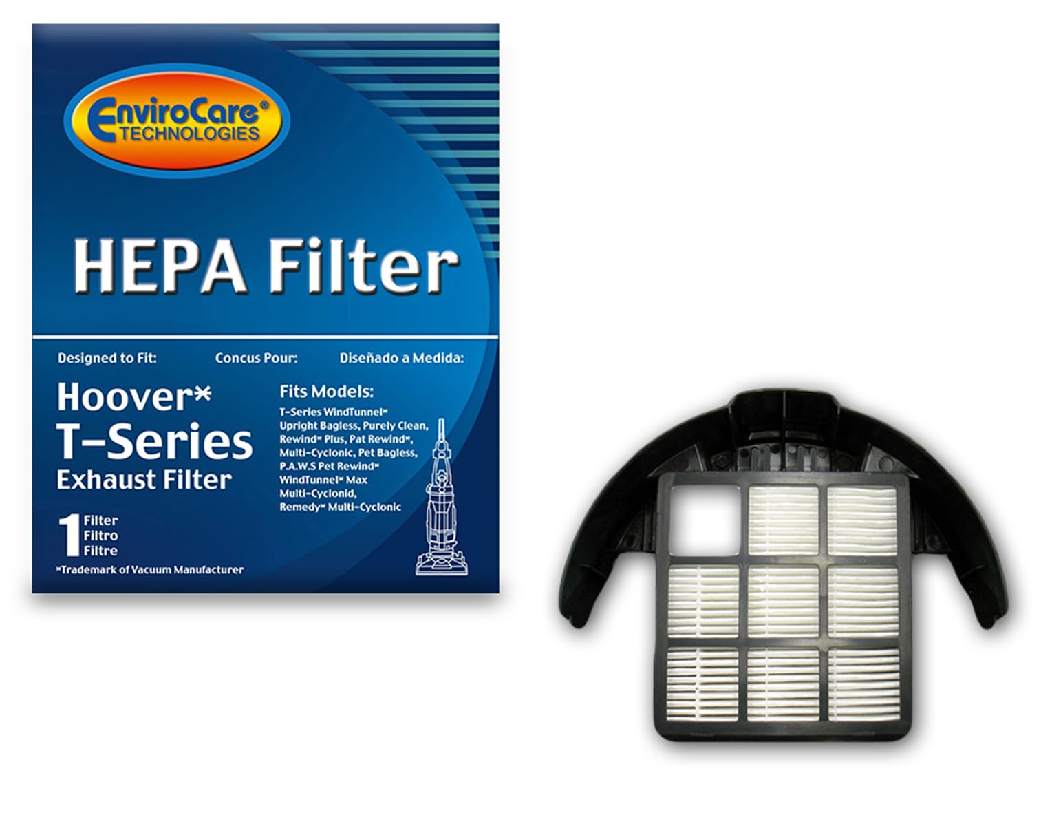 Envirocare Premium Replacement Hepa Filtration Vacuum Cleaner Filter Designed To Fit Hoover T Series Windtunnel Uprights