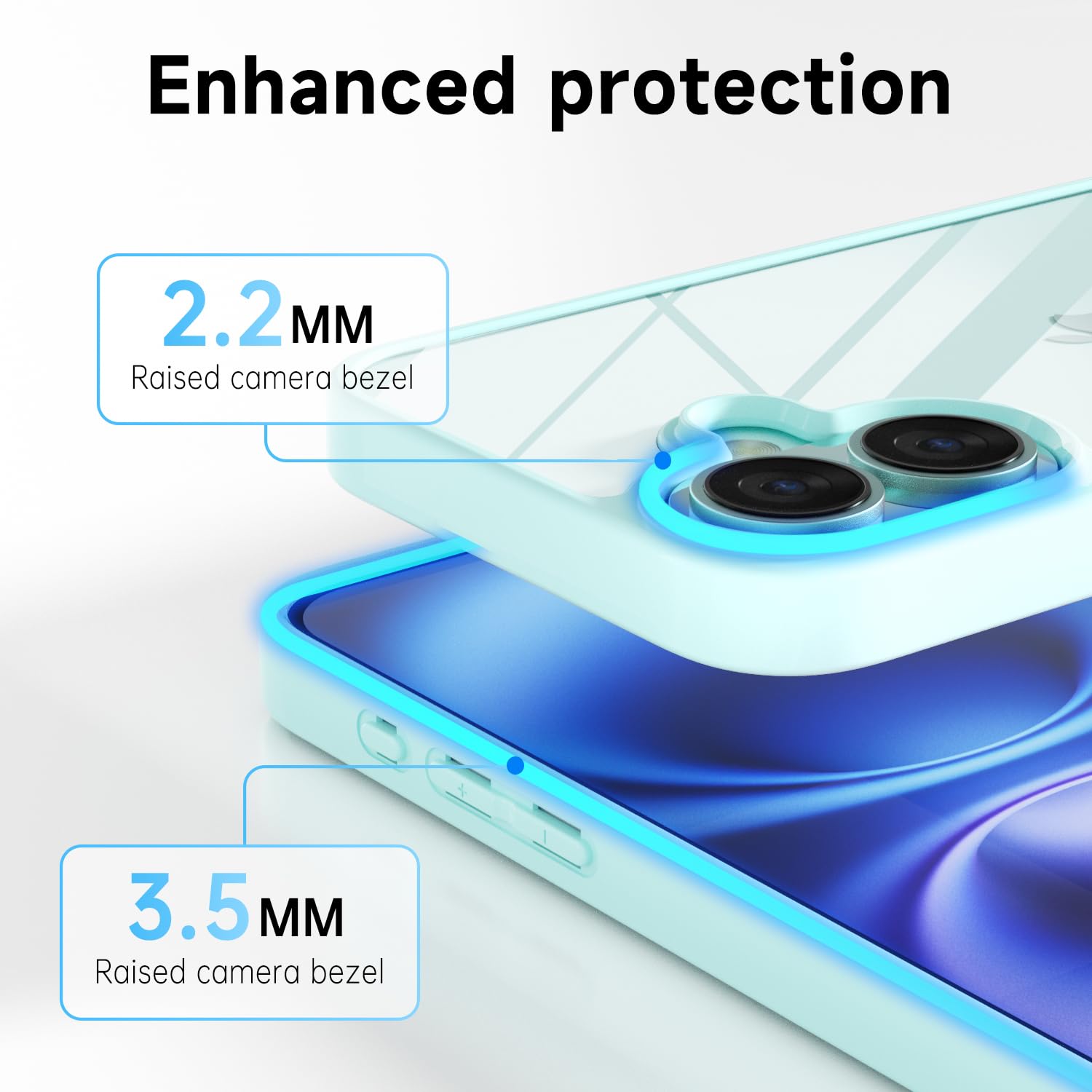 Loeoel For Iphone 16 Case Clear, Transparent Hybrid 16 Phone Case [Hard Plastic & Soft Silicone Bumper] Acrylic Non Yellowing Th