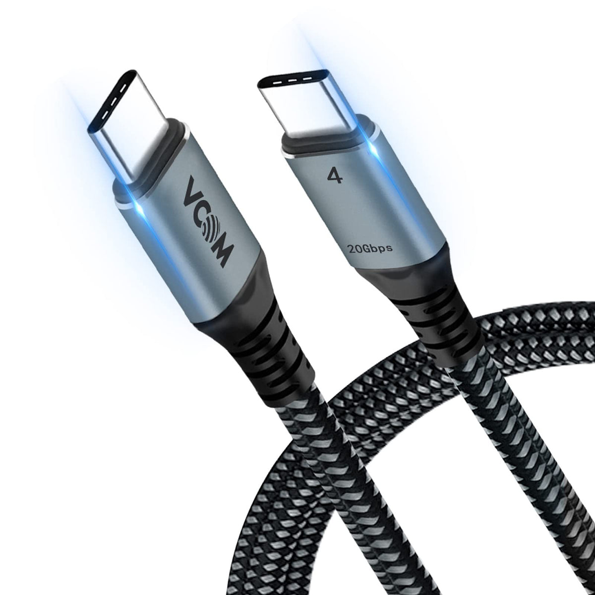 Vcom Usb4 Cable For Thunderbolt 3 Cable 6.6 Ft, 20Gbp Cable With 100W Charging And 84K@60Hz Video,Compatible With Thunderbolt 3