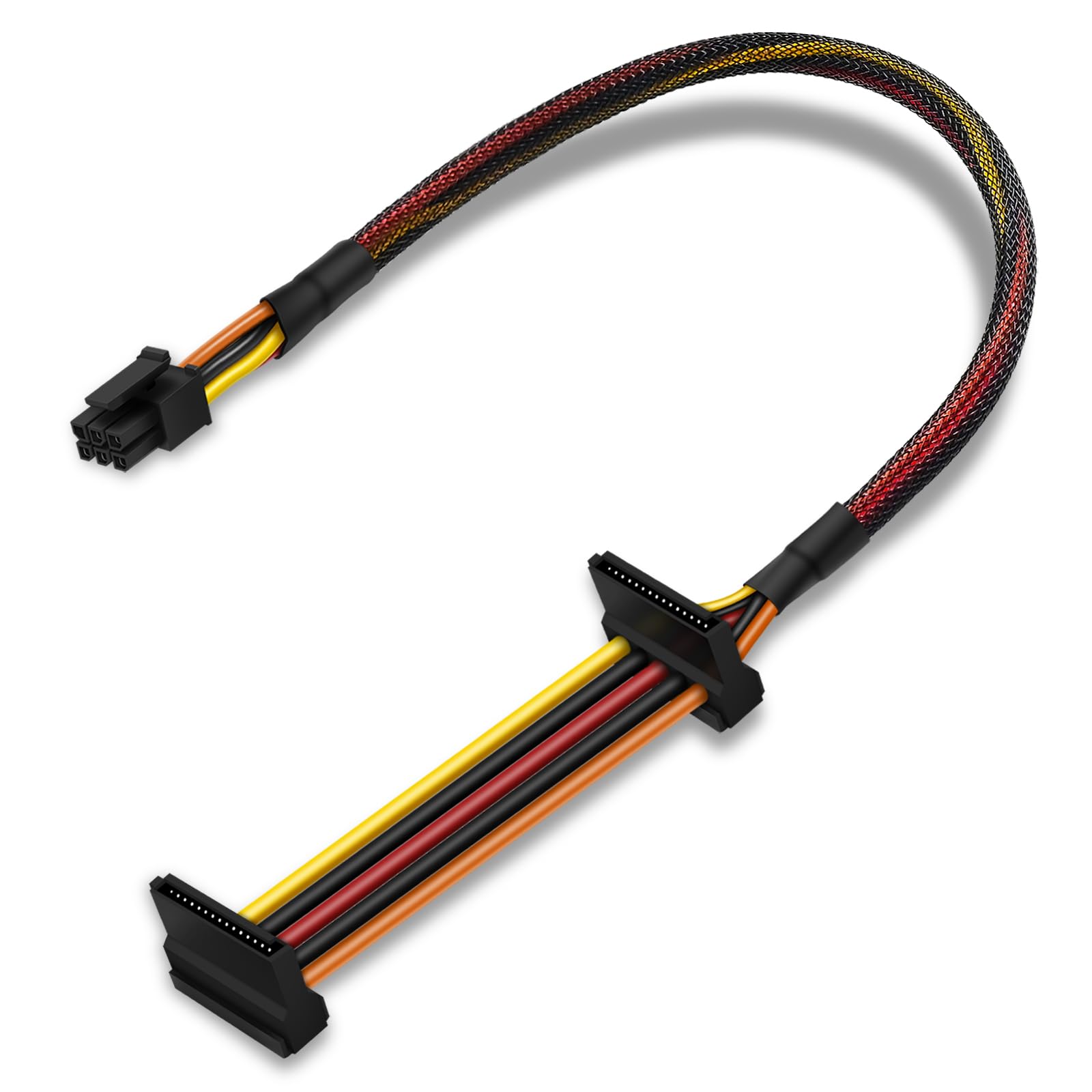 COMeap SATA Power Cable, RightAngle SATA 15 Pin x2 to Mini 6 Pin ATX Adapter for Dell CT1250/ ECT1205/ ECT1250/ QCT1250/ QCS125