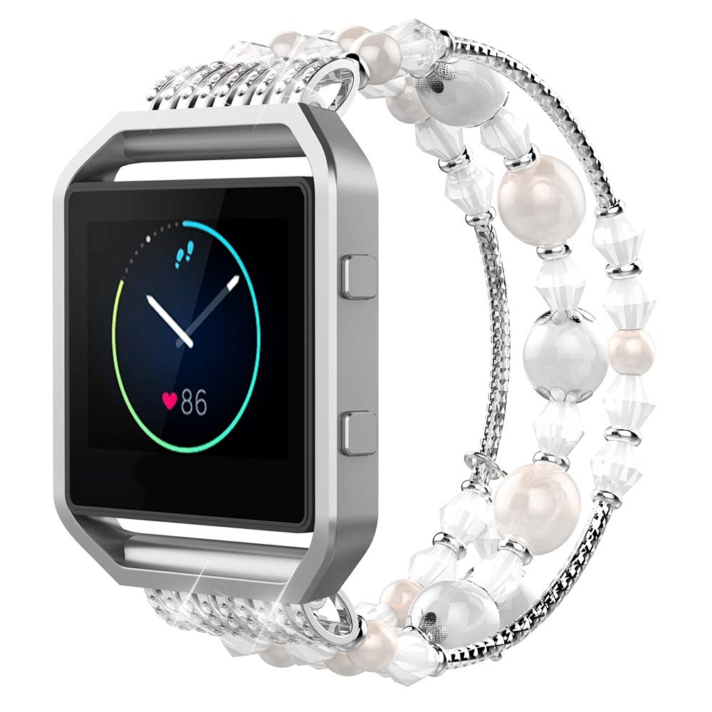 Simpeak Fashion Elastic Band Compatible With Fitbit Blaze Smartwatch Fitness, Large(7.28) Handmade Beaded Jewelry Bracelet Band