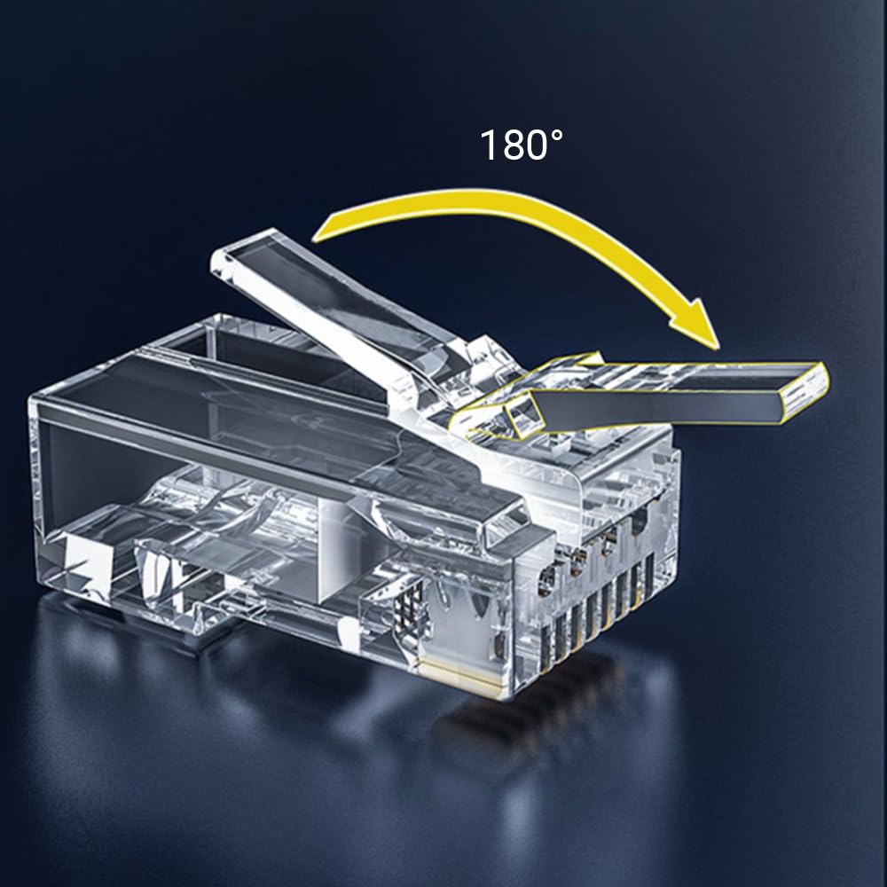 Zoerax 200 Pack Rj45 Cat6 Pass Through Connector Rj45 Modular Plugs For Solid Or Stranded Utp Cable