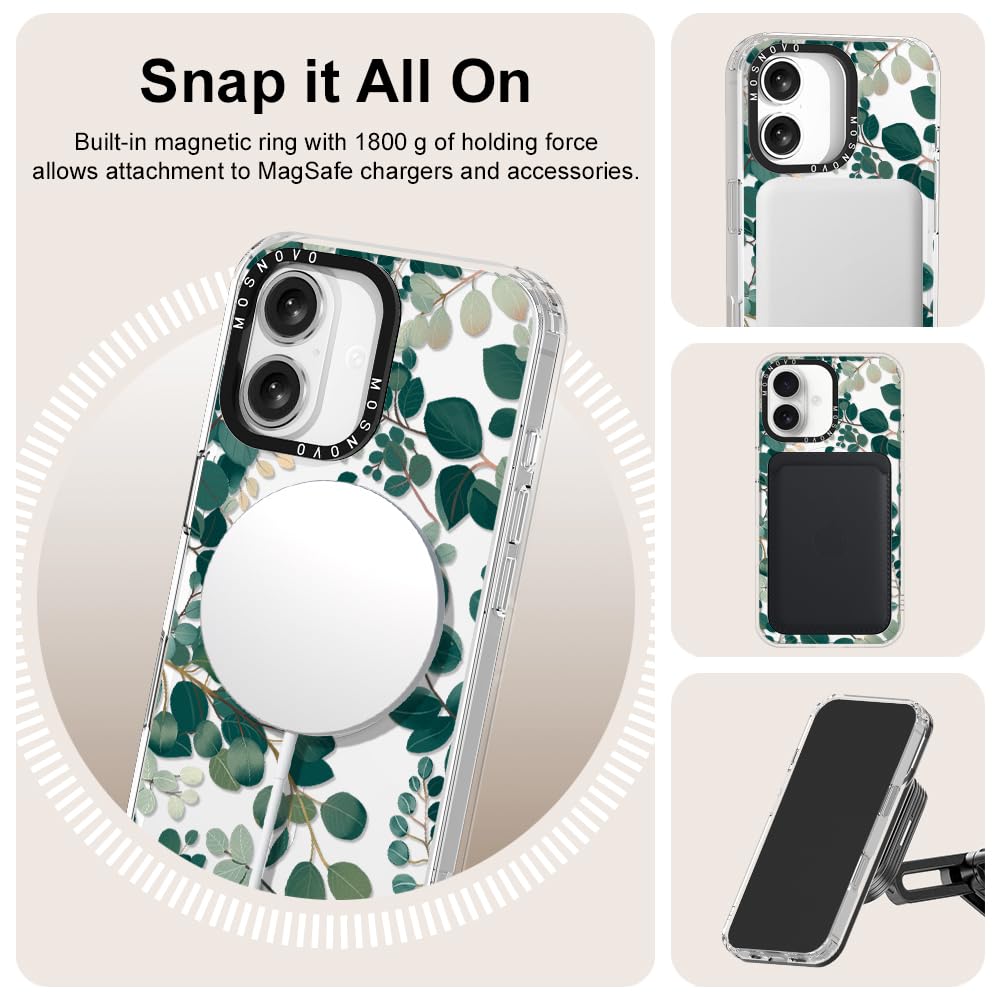 Mosnovo Case For Iphone 16, [Compatible With Magsafe] [Buffertech 6.6Ft Military Grade Drop Protection] [Anti Peel Off Tech] Cle