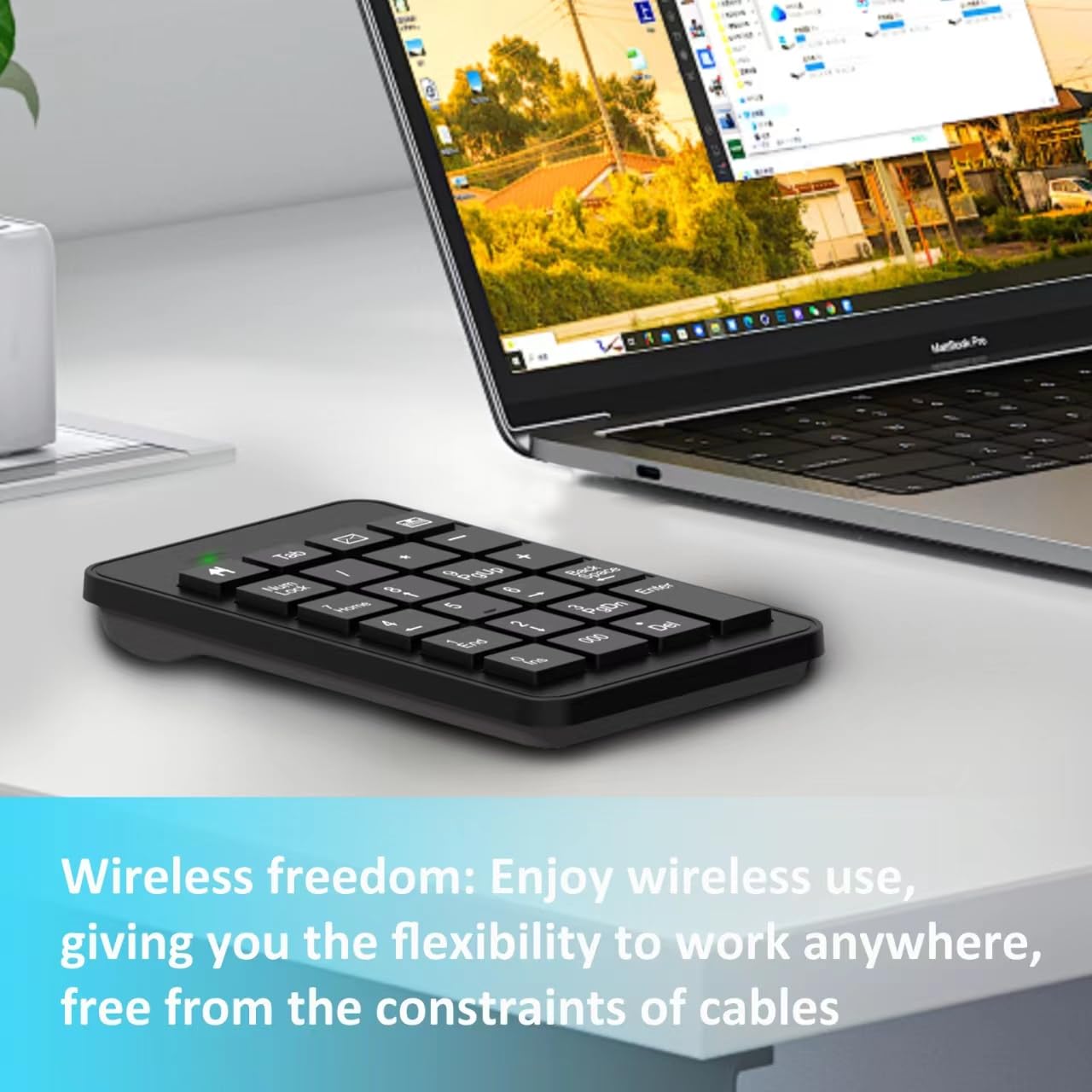 Wireless Number Pad With Battery, Enhanced Efficiency With 23 Keys Numeric Keypad Upgraded Version Of 10 Key Usb Keyboard Financ