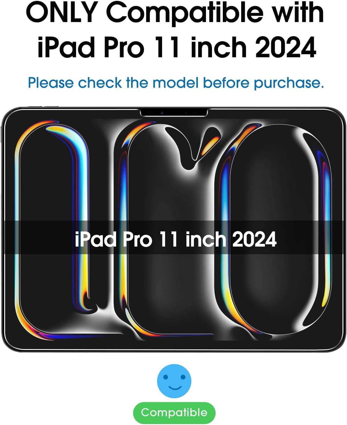 Amfilm Screen Protector For Ipad Pro 11 Inch Oled M4 [2024 Model] Tempered Glass [Face Id & Apple Pencil Pro & Case Compatible]