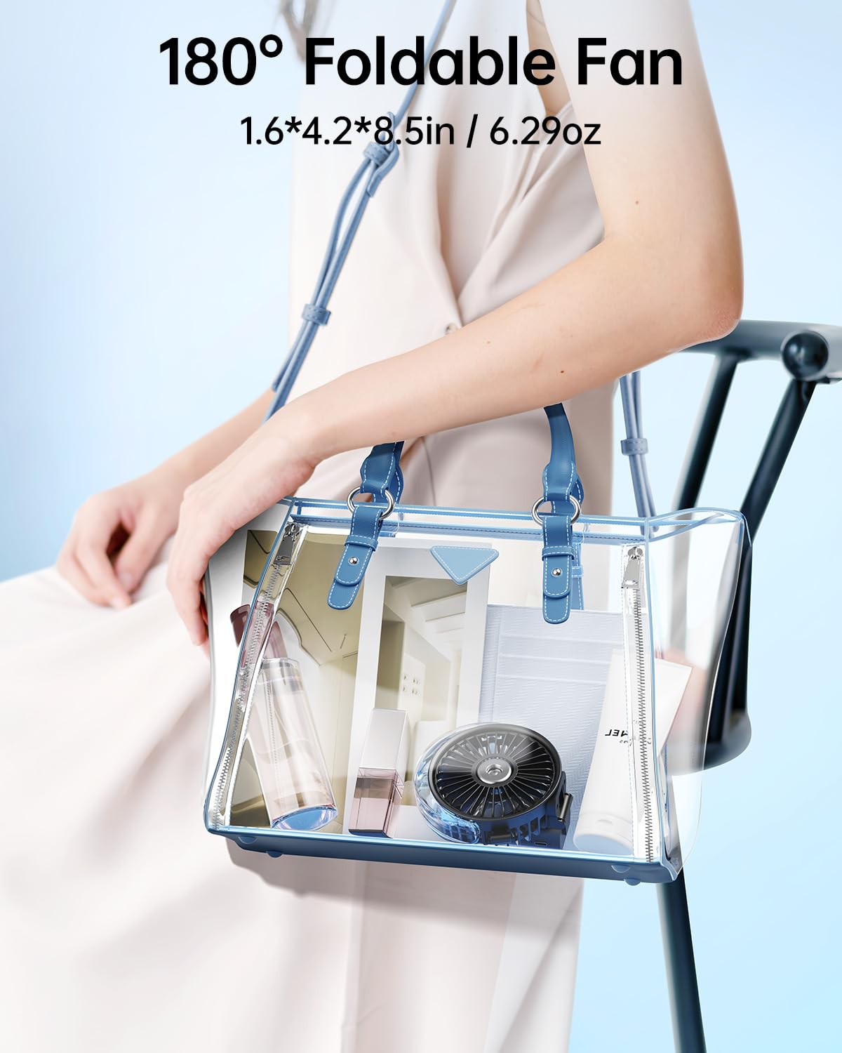 Sweetfull Portable Misting Fan   180 Foldable Handheld Personal Fan With Mist Spray, 3 Speeds, 30Ml Water Tank, Usb Rechargeable