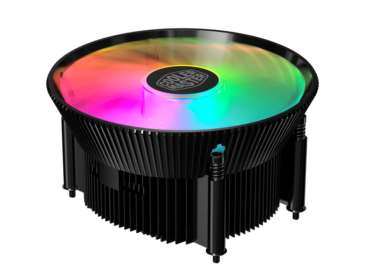 Cooler Master A71C ARGB AMD Ryzen AM5|4 Top-Down Low-Profile CPU Air Cooler, Anodized Black Aluminum Fins, Copper Insert Base, 9