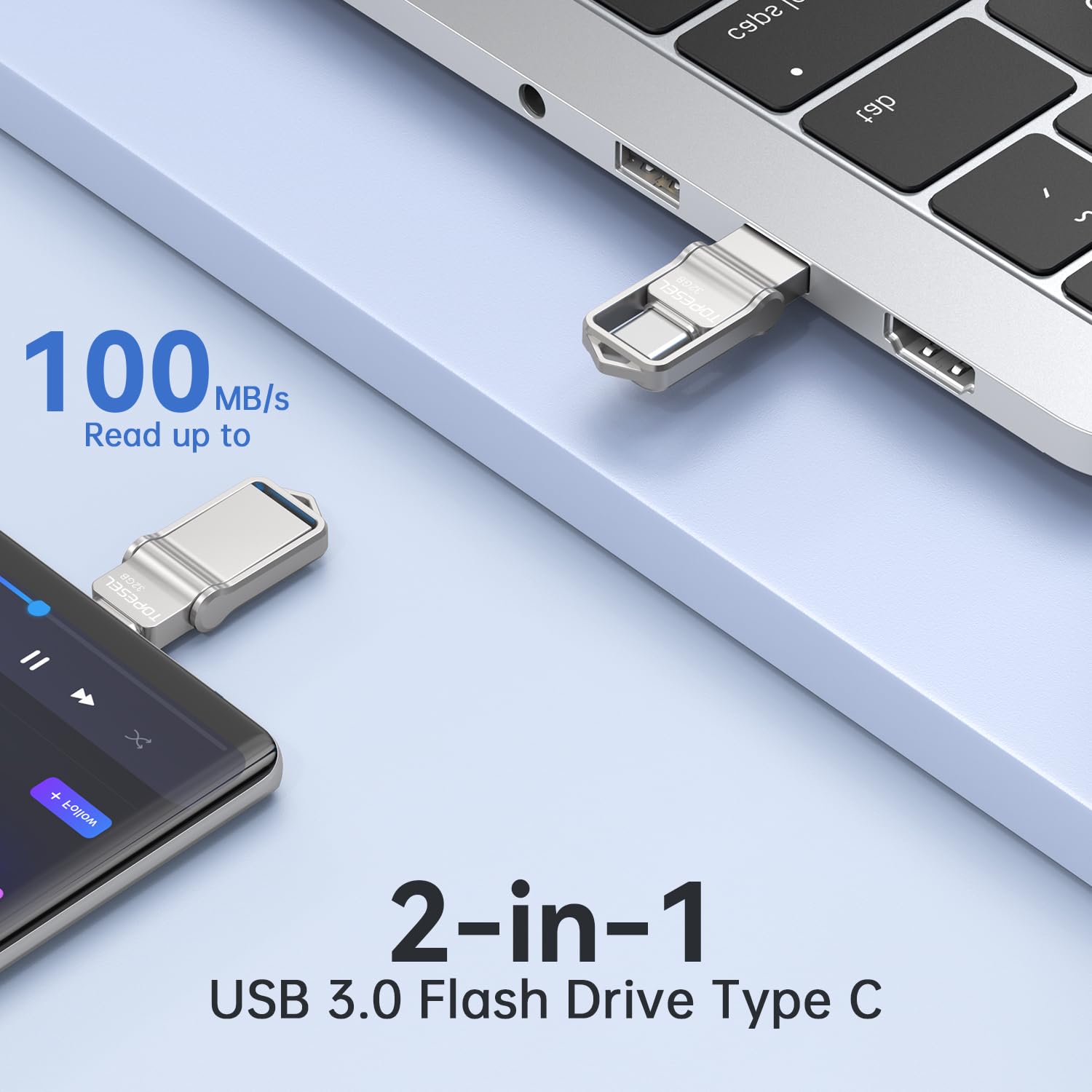 Topesel 32Gb Usb C Flash Drive Dual Usb 3.0 Flash Drive Usb A & Type C Thumb Drive Udp Tech Waterproof Type C Flash Drive Portable Usb C Otg Flash Drive For Computer Mac Smartphone Tablet