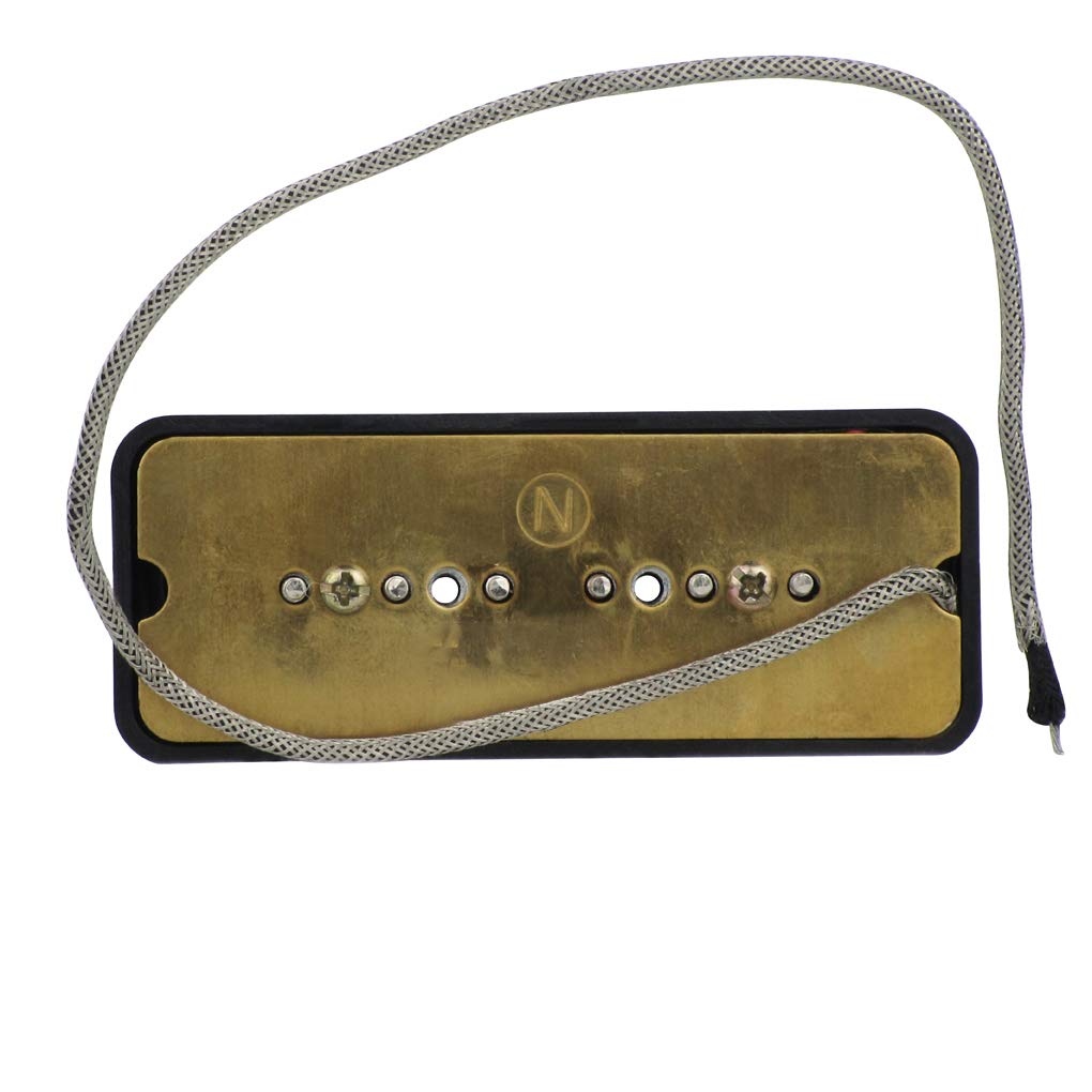 Fleor Alnico 5 Single Coil Soap Bar P90 Neck & Bridge Pickup Set - Black