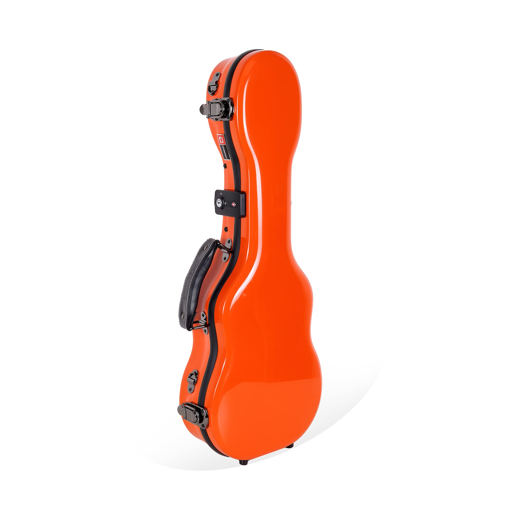Crossrock Deluxe Fiberglass Concert Ukulele Case with TSA Lock, Orange (CRF2020CUOR)