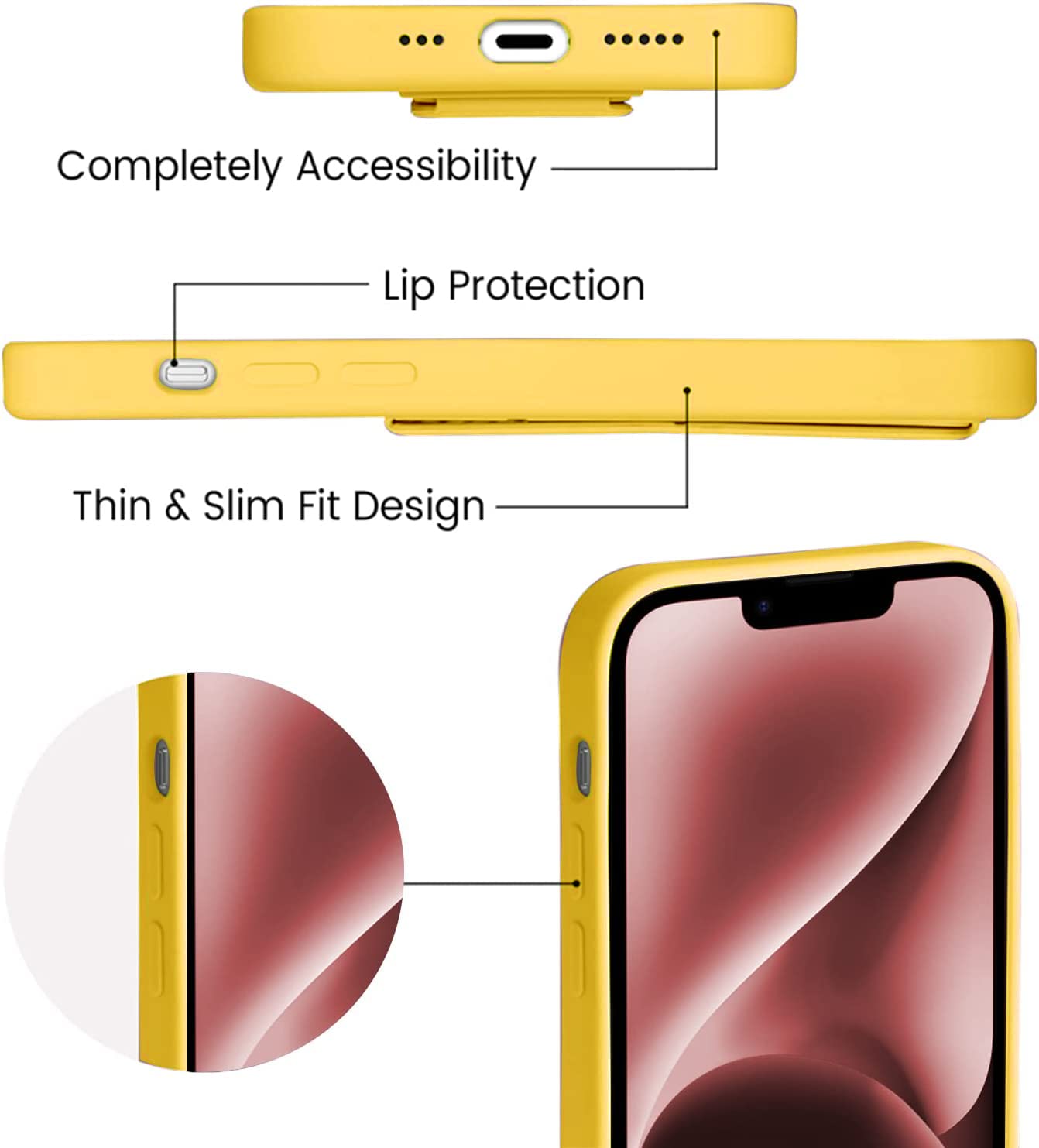Laudtec Silicone Kickstand Case Compatible With Iphone 14 Plus Case Vertical And Horizontal Stand Hand Strap Metal Kickstand, Fl