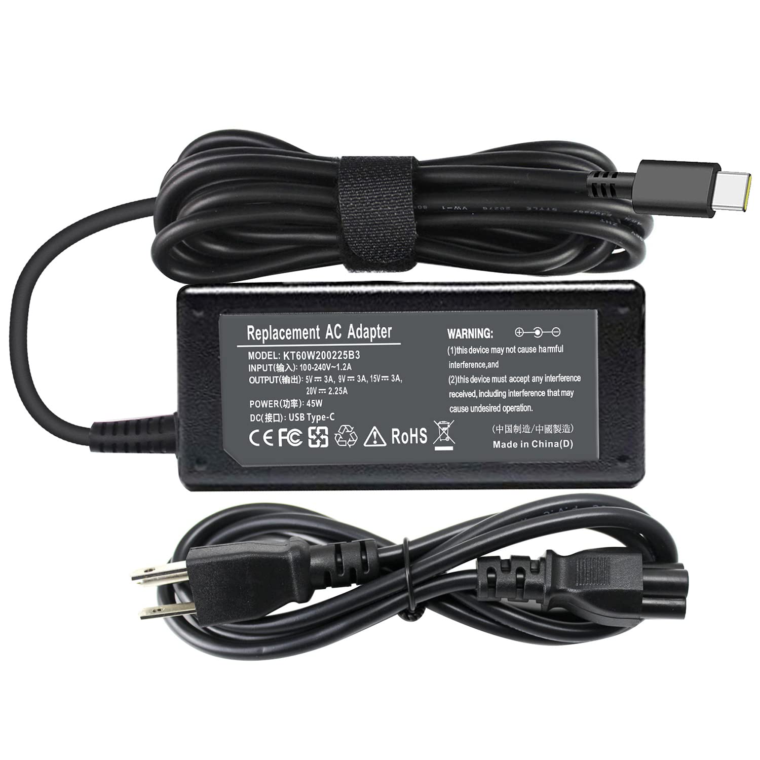 45W Type C Usb C Charger For Dell Chromebook 11 3100 5190 3380 P29T Latitude 5420 5520 5285 5290 7390 7480 7490 7410 7290 7370 2
