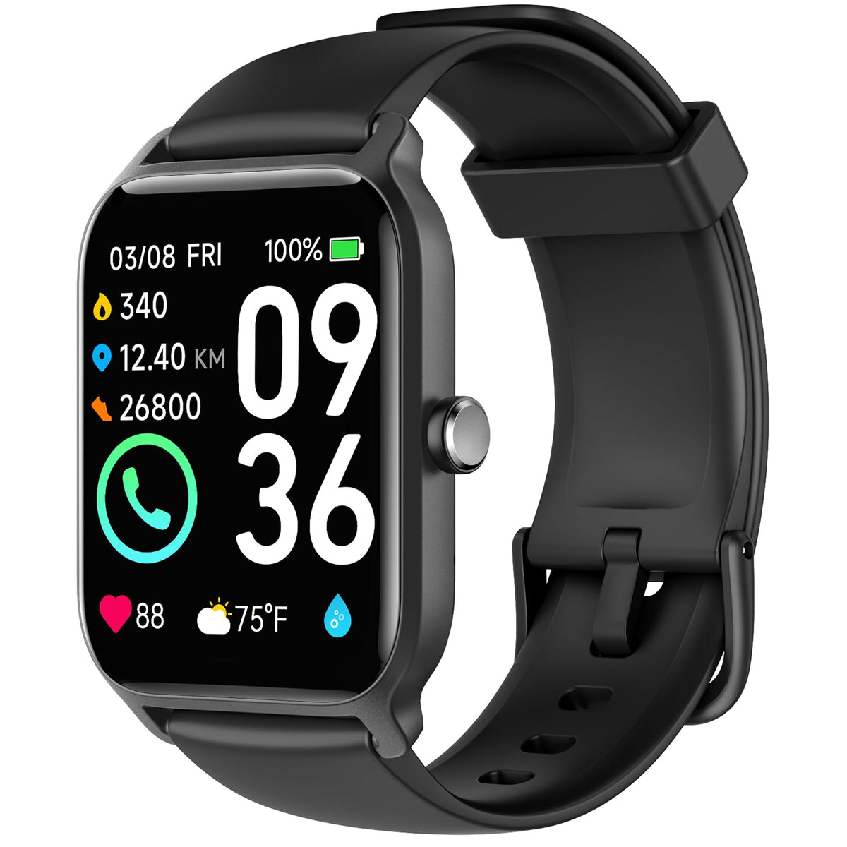 Smart Watch For Men(Answer/Make Call),Alexa Built-In,1.8 ''Fitness Tracker With Heart Rate Sleep Spo2 Monitor,100 Sport Mode,5At