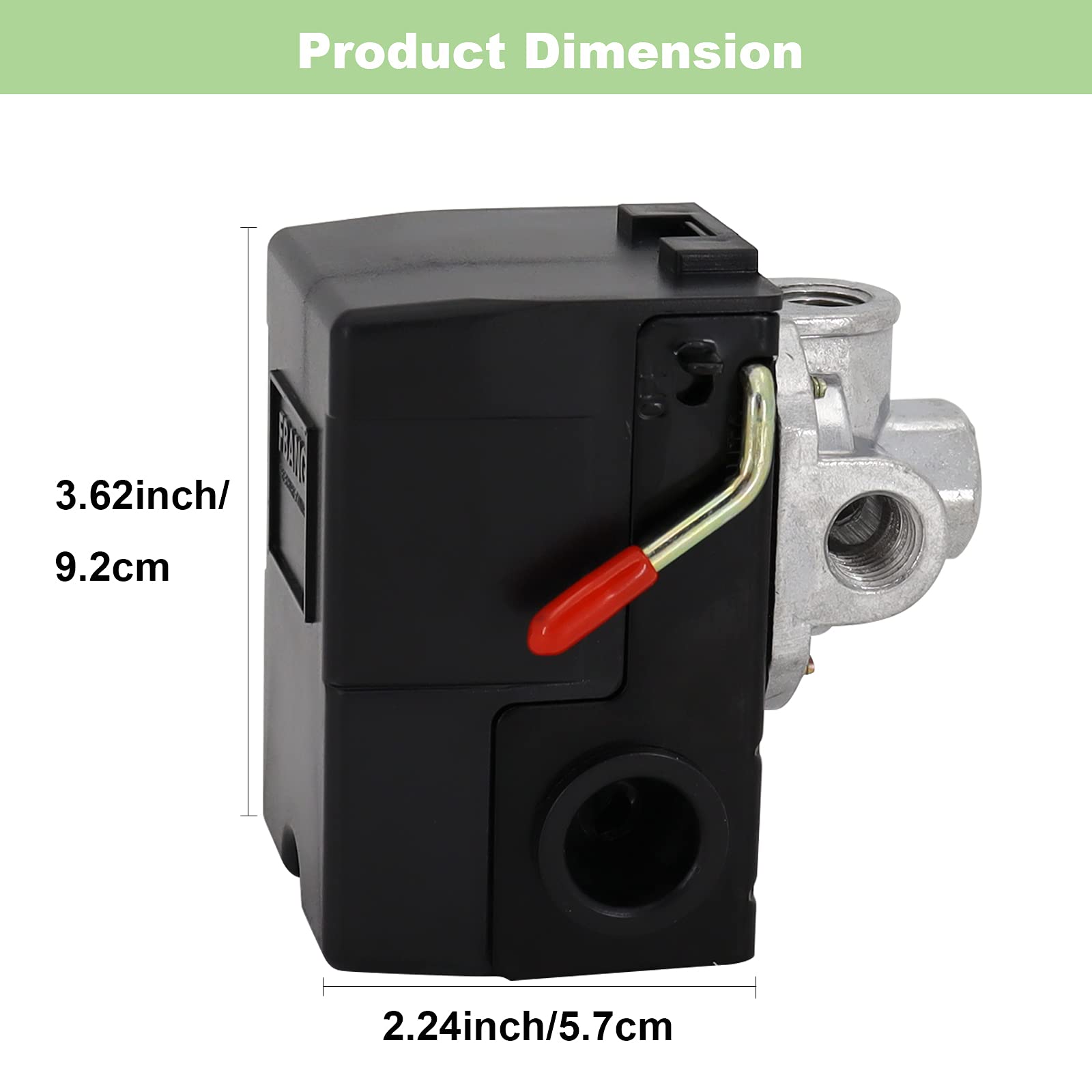 Air Compressor Pressure Switch 95 125 Psi Control Unloader, Lf10 4H 95 125 Psi 20A 4 Port Pressure Control Switch Valve Npt 1/4