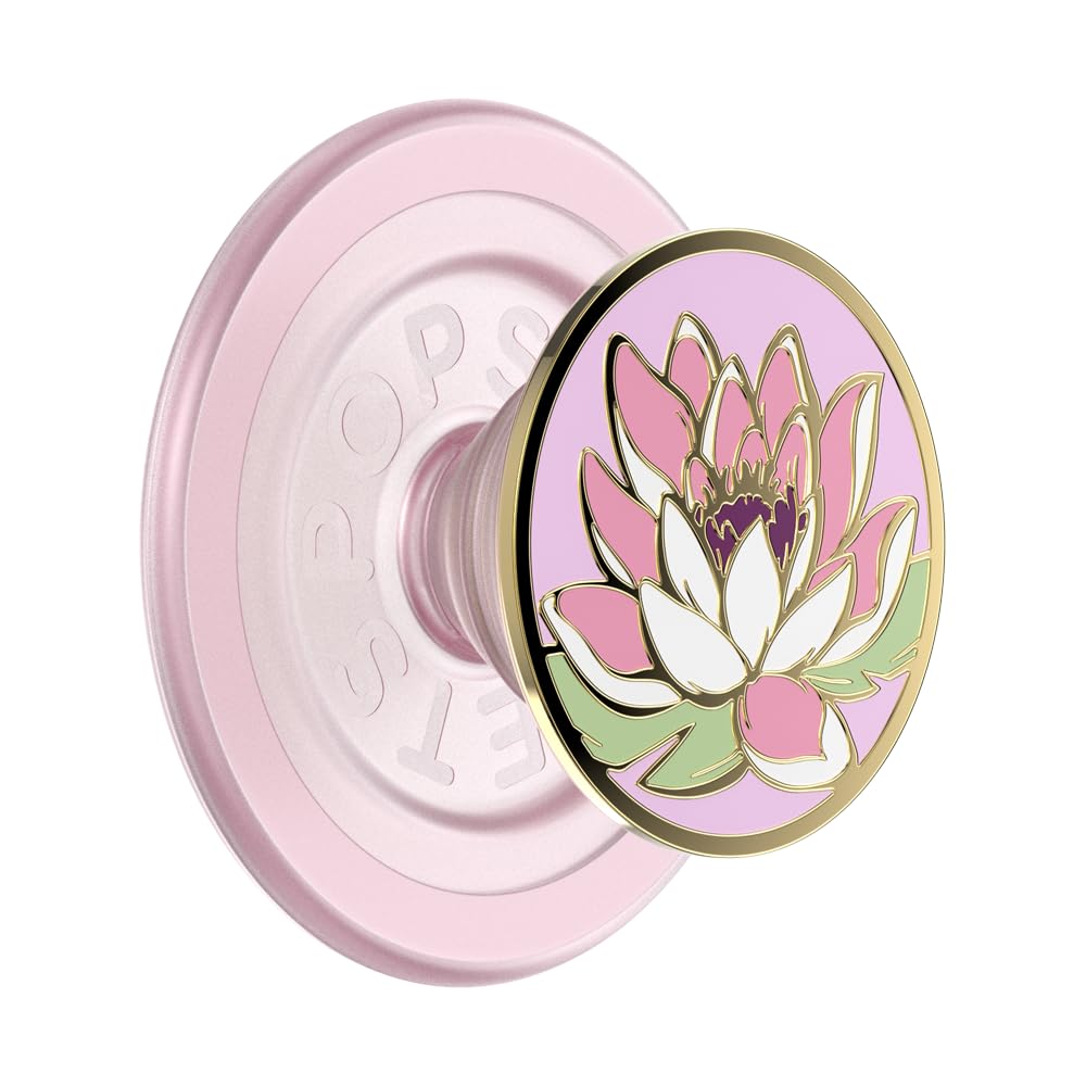 Popsockets Phone Grip Compatible With Magsafe, Phone Holder, Wireless Charging Compatible, Enamel   Water Lily