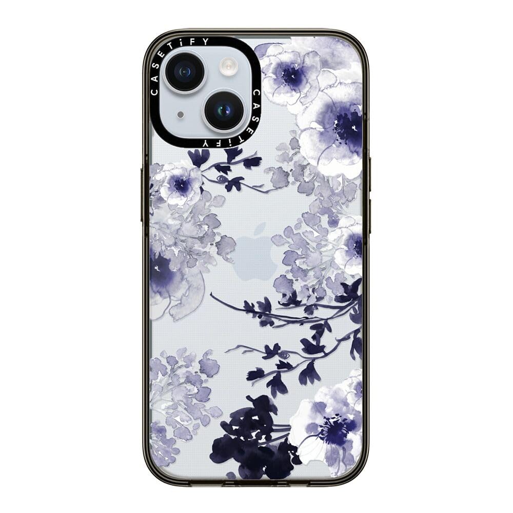 Casetify Compact Case For Iphone 15 [2X Military Grade Drop Tested / 4Ft Drop Protection]   Blue Spring   Clear Black
