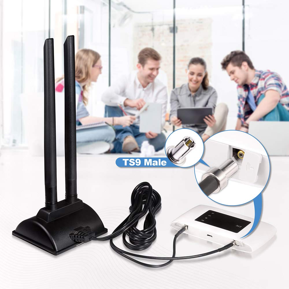 Bingfu 4G Lte Antenna 6Dbi Magnetic Base Mimo Ts9 Antenna Compatible With Verizon At&T T Mobile Sprint 4G Lte Mobile Hotspot Mif