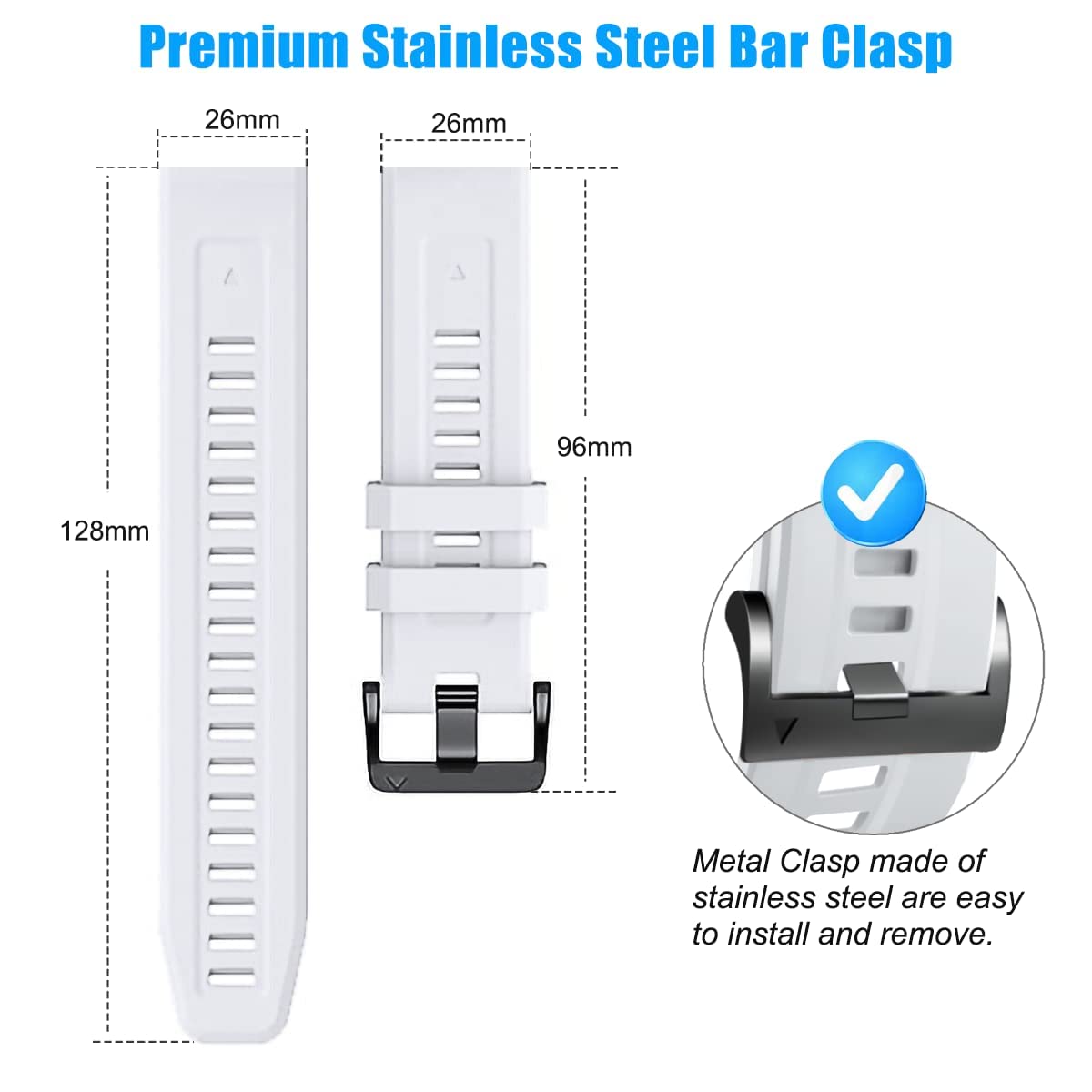 26Mm Compatible With Garmin Fenix 7X Pro Band Replacement,Soft Silicone Strap For Enduro 2 Fenix 7X Tactix 7 Pro Fenix 6X Pro Fe