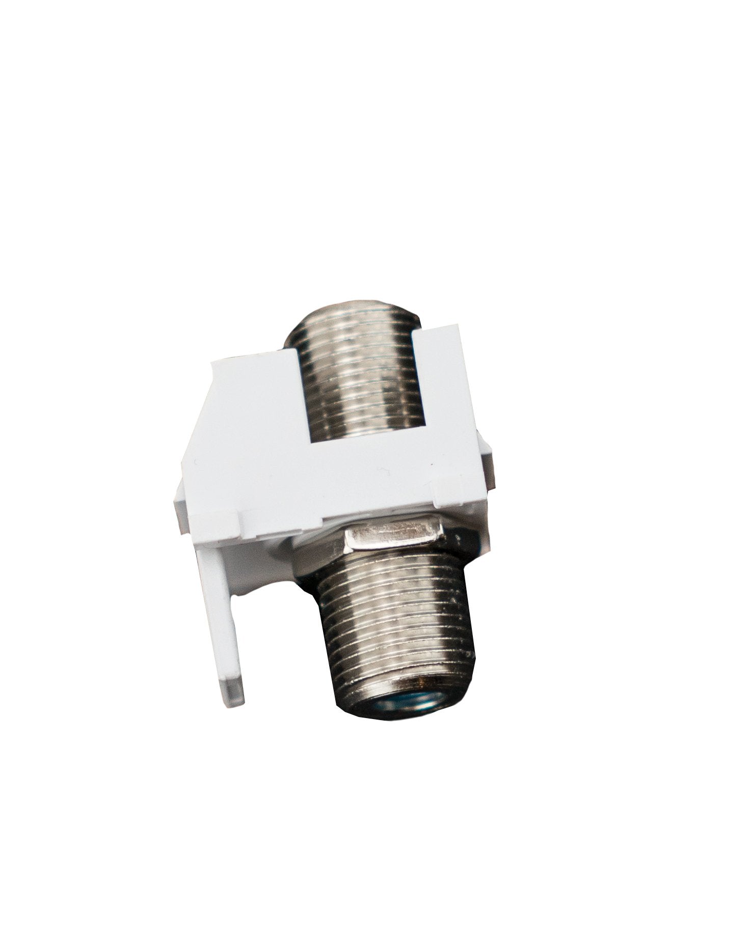 Legrand   Onq Recessed Keystone Coax Insert, F Keystone Connector, 3Ghz Keystone F 81 Coupler, Nickel, White, 5 Pack, F3481Whv5