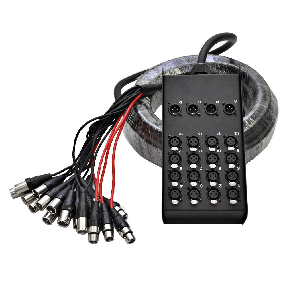 Seismic Audio Speakers 16 Channel Low Profile Xlr Send Circuit Board Snake Cable, Xlr Splitter Cable, 50 Feet