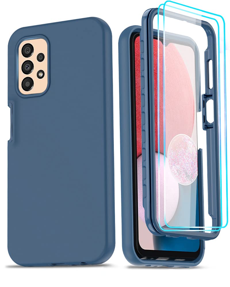 Leyi For Samsung A13 5G Case:Samsung Galaxy A13 5G Phone Case With [2 X Tempered Glass Screen Protector], Full Body Shockproof S