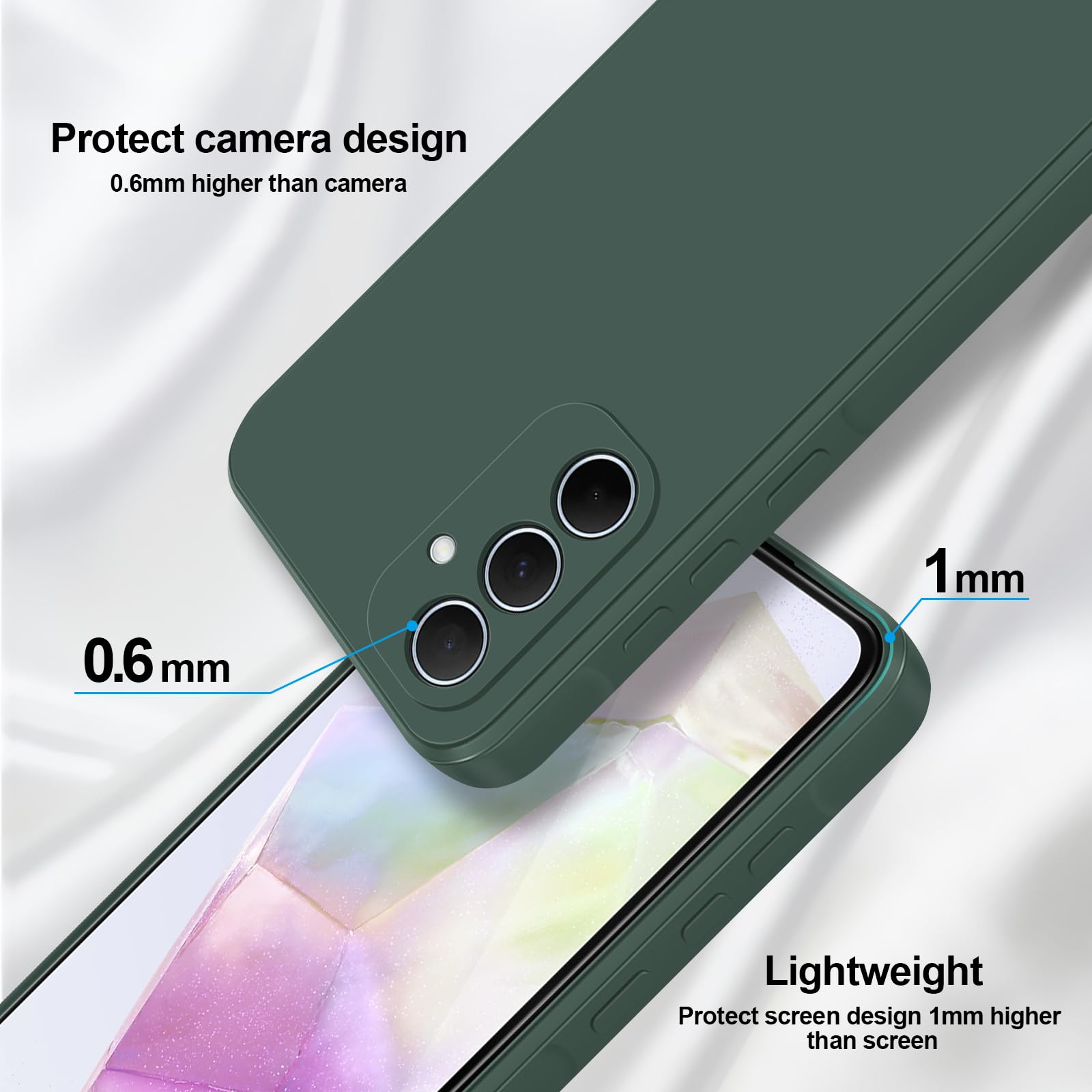 Giiyoon Silicone Case Compatible With Samsung Galaxy A35 5G, Full Body Silky Soft Touch Phone Case With Camera Protection, Shock