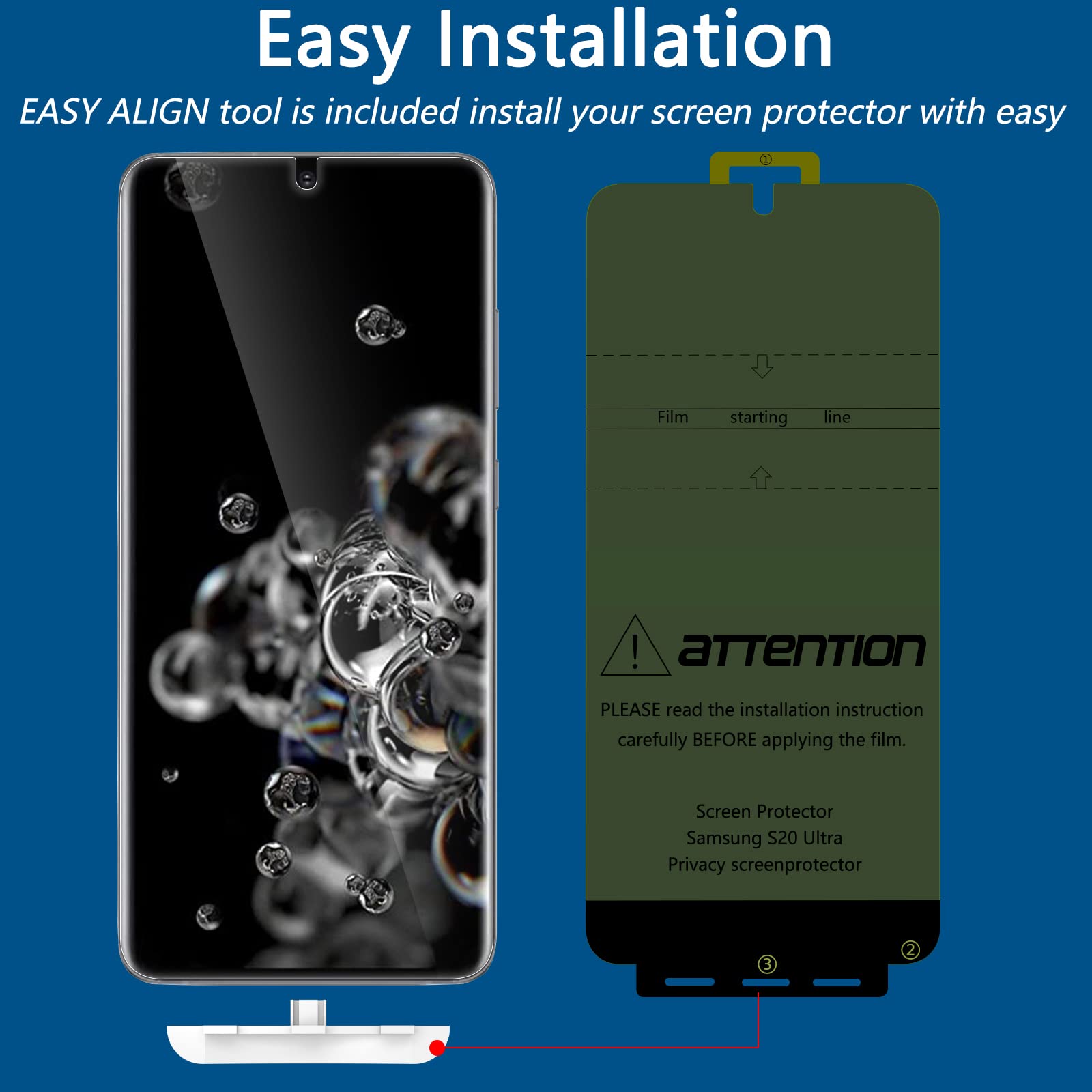 Lywhl 2+2 Pack For Samsung Galaxy S20 Ultra Privacy Screen Protector, Anti Spy Black Full Adhesive Flexible Film + Camera Lens Glass Protector For Galaxy S20 Ultra