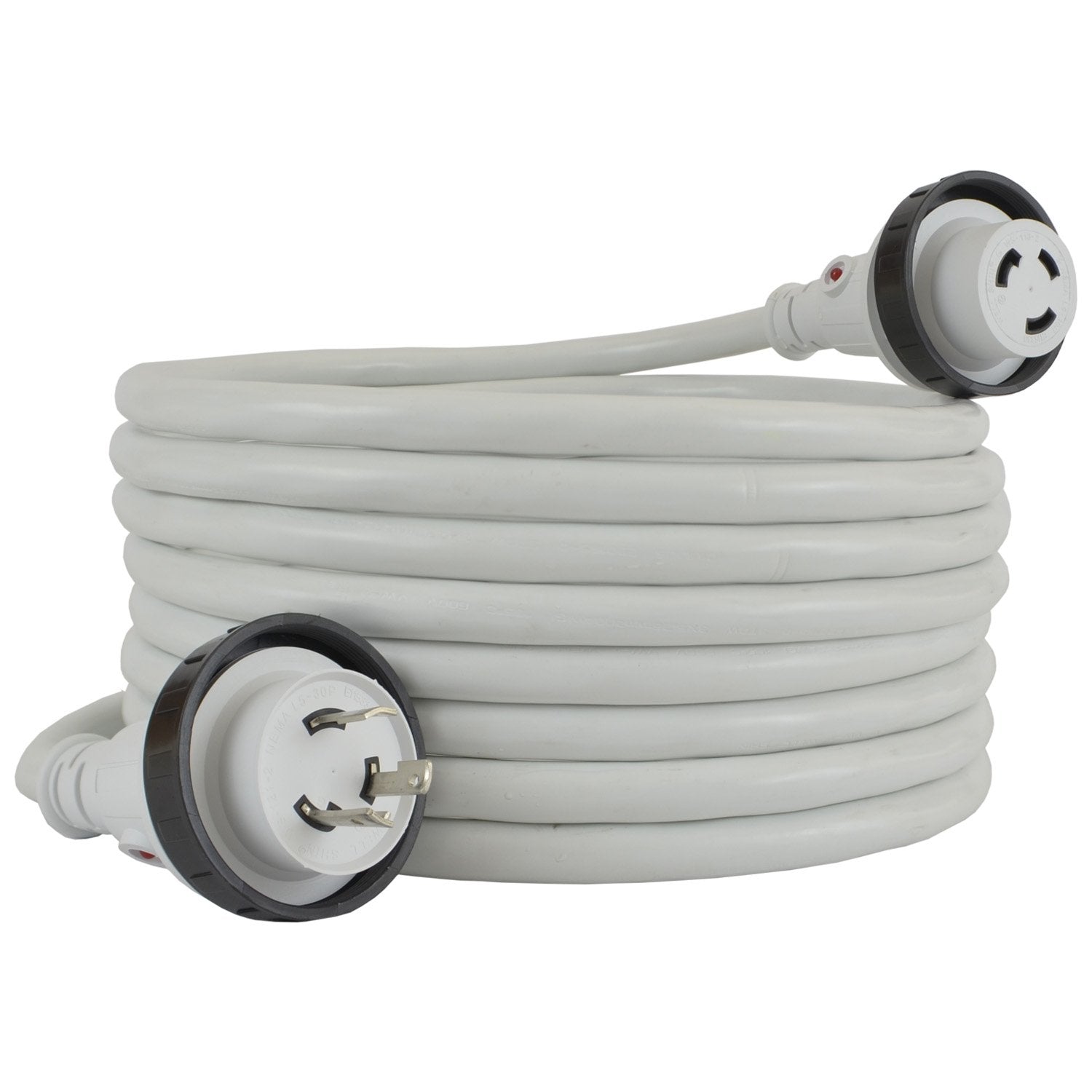 Conntek 17101 025Re Marine Shore Power 30 Amp Cordset With Light Indicator (White, 25 Feet)