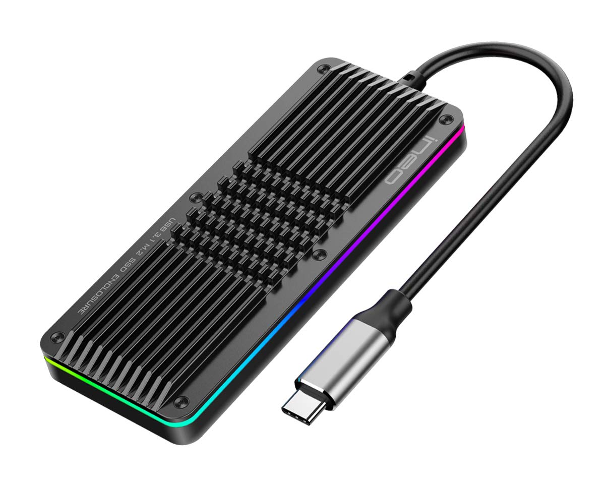 Ineo M.2 Nvme (Pcie) Ssd Usb 3.2 Gen 2 Type C Waterproof Rgb (Gaming Style) Aluminum Enclosure [C2599 Nvme]