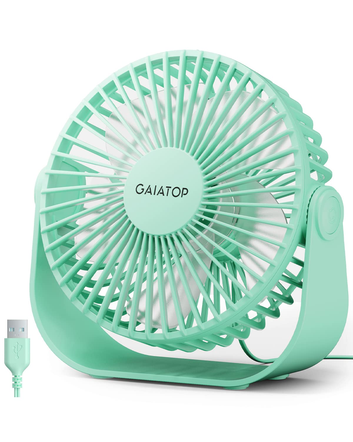 Gaiatop Usb Desk Fan, 3 Speeds Portable Small Fan With Strong Airflow, 5.5 Inch Quiet Table Fan, 90 Rotate Personal Cooling Fan