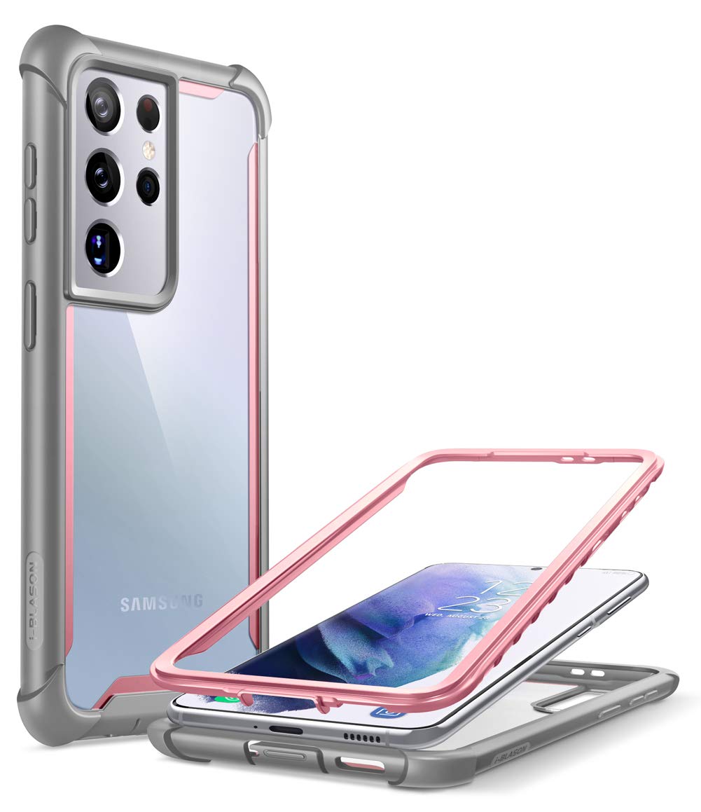 I Blason Case For Samsung Galaxy S21 Ultra 5G (2021) Protective Clear Bumper Shockproof [Ares Series] Without Screen Protector (