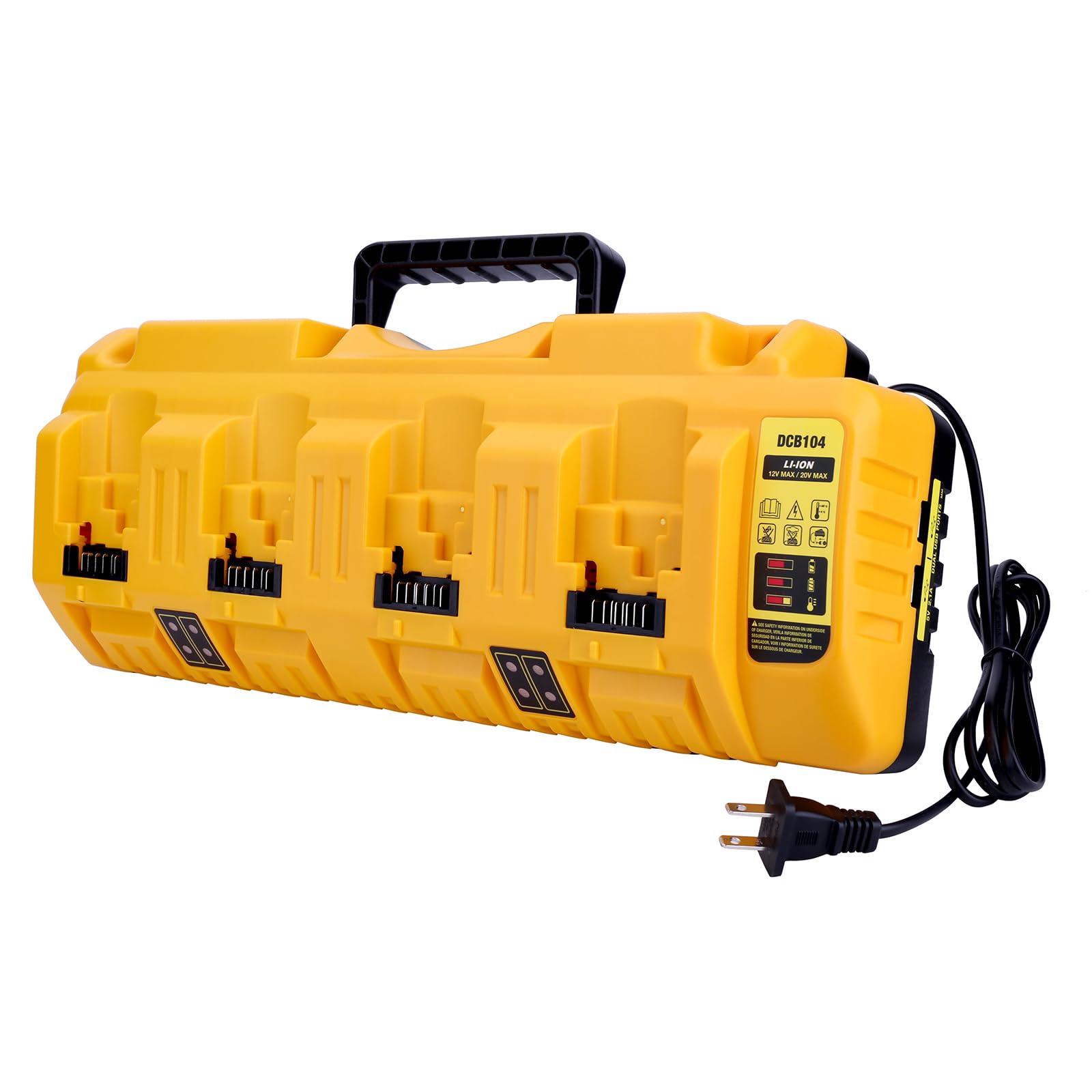 Replacement For 12V 20V Max Battery Charger Station Dcb104, Compatible With Dcb124 Dcb126 Dcb200 Dcb203 Dcb204 Dcb206 Dcb230