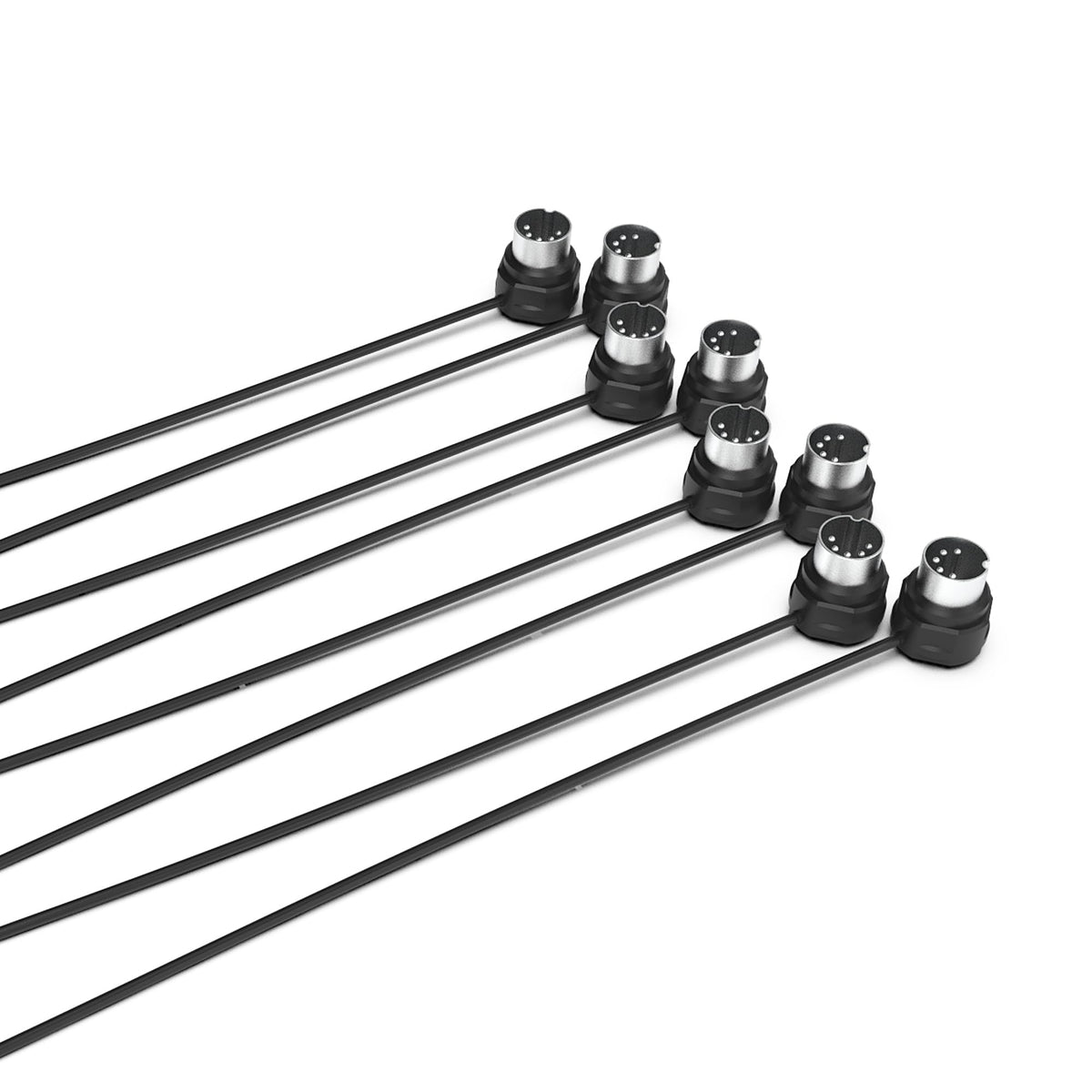 Cme Midi Cable 4-Pack - 2Ft / 60Cm, 5-Pin Din, Low-Profile - Mirrored 45-Degree Angled Ultra-Thin Plugs For Compact Spaces - Ide