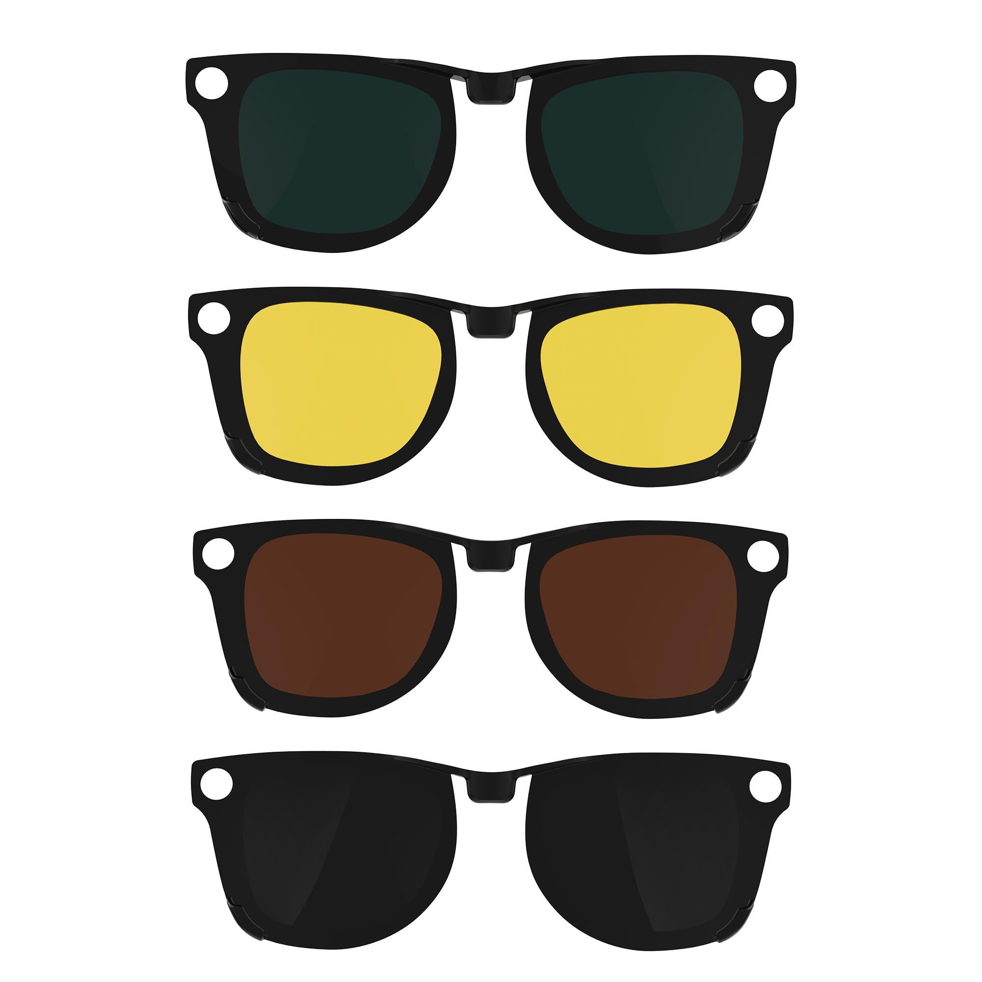 HIBLOKS 4Pcs Polarized Clip for Ray-Ban Meta Wayfarer RW4006 & Gen 2 RW4012 Regular (50-22), Discoloration Clips for Meta Wayfar