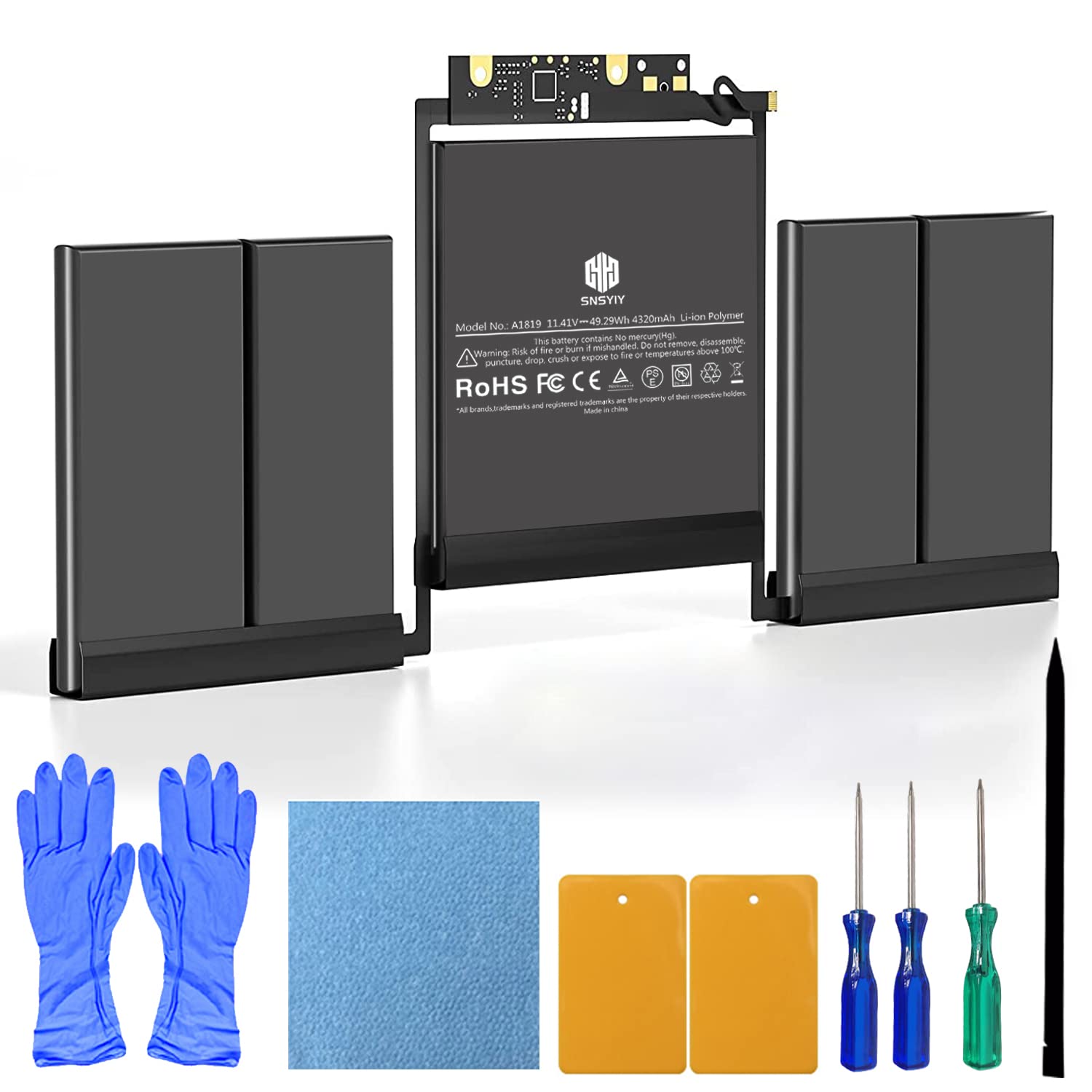 Snsyiy A1706 Macbook Pro A1819 Replacement Battery For Macbook Pro 13 Inch A1706 Late 2016 Mid 2017 [49.2Wh 4320Mah ], Emc 3071,