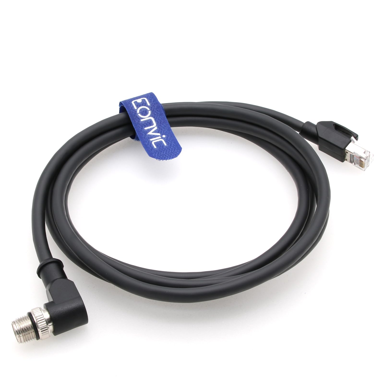Eonvic Ethernet Cable M12 X Type Right Angle 8 Position To Rj45 Waterproof Industrial Network High Flex Cable For Cognex