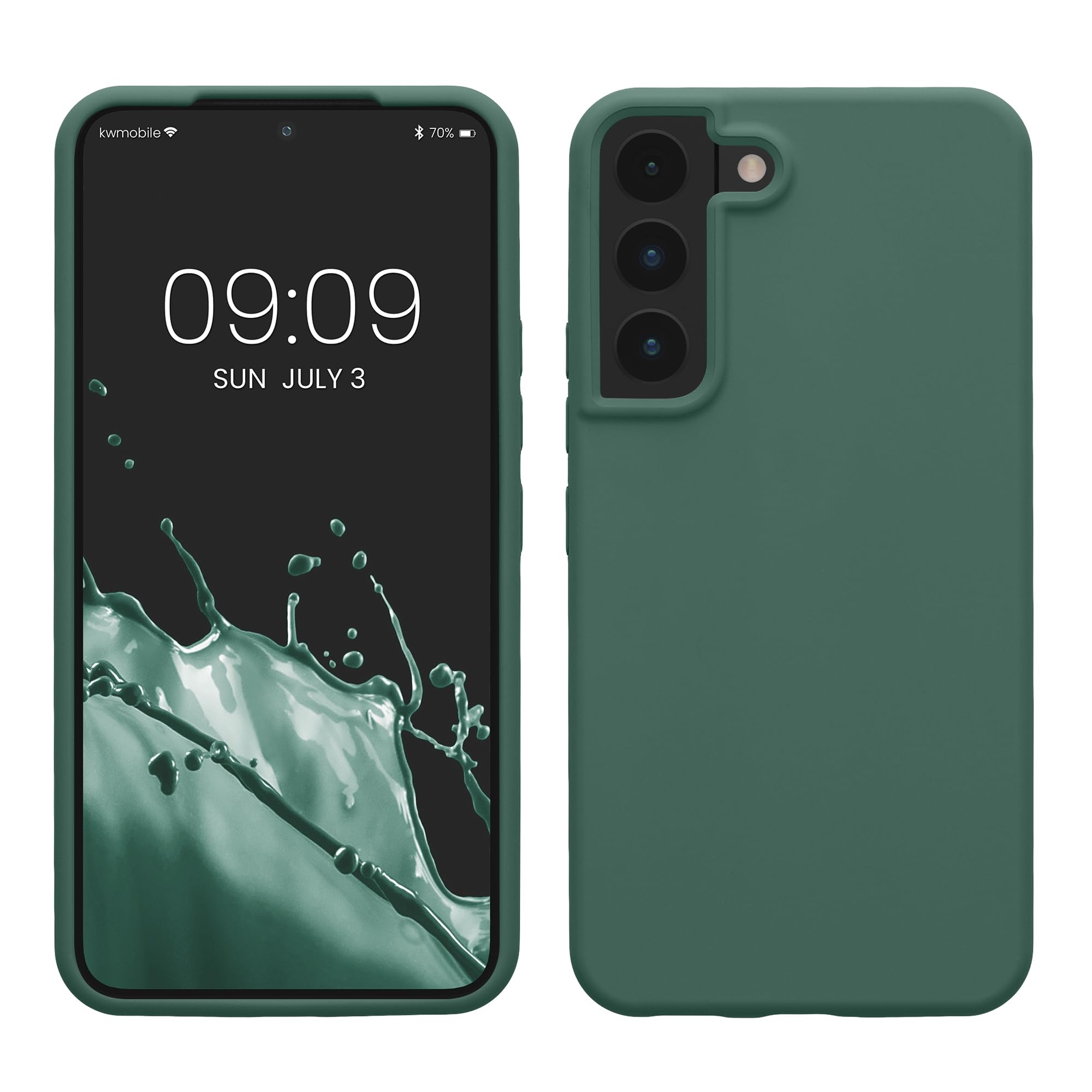 kwmobile Case Compatible with Samsung Galaxy S22 Case - TPU Silicone Phone Cover with Soft Finish - Forest Green