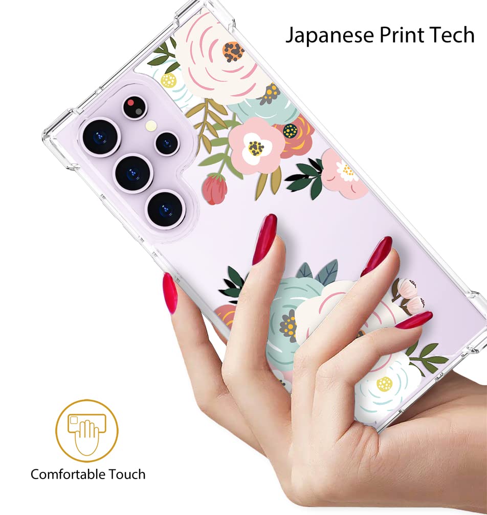 Topgraph Compatible With Samsung Galaxy S23 Ultra Case Cute Clear For Women Girls, Designer Transparent Phone Cover Design (Kawa