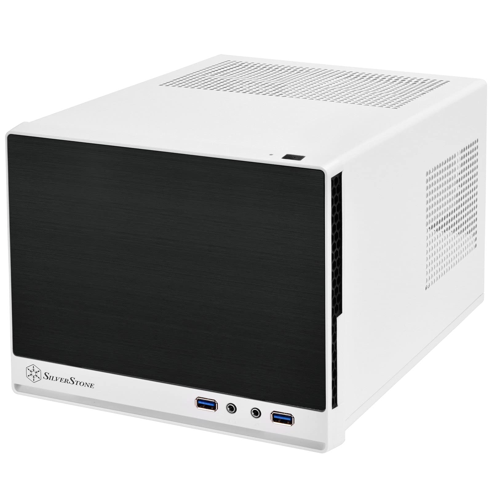 Silverstone Technology Ultra Compact Mini Itx Computer Case With Solid Front Panel White & Black (Sst Sg13Wb Q Usa)
