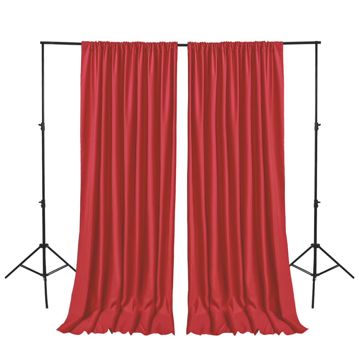 Hiasan Red Backdrop Curtains For Parties, Polyester Photography Backdrop Drapes For Family Gatherings, Wedding Decorations, 5Ftx